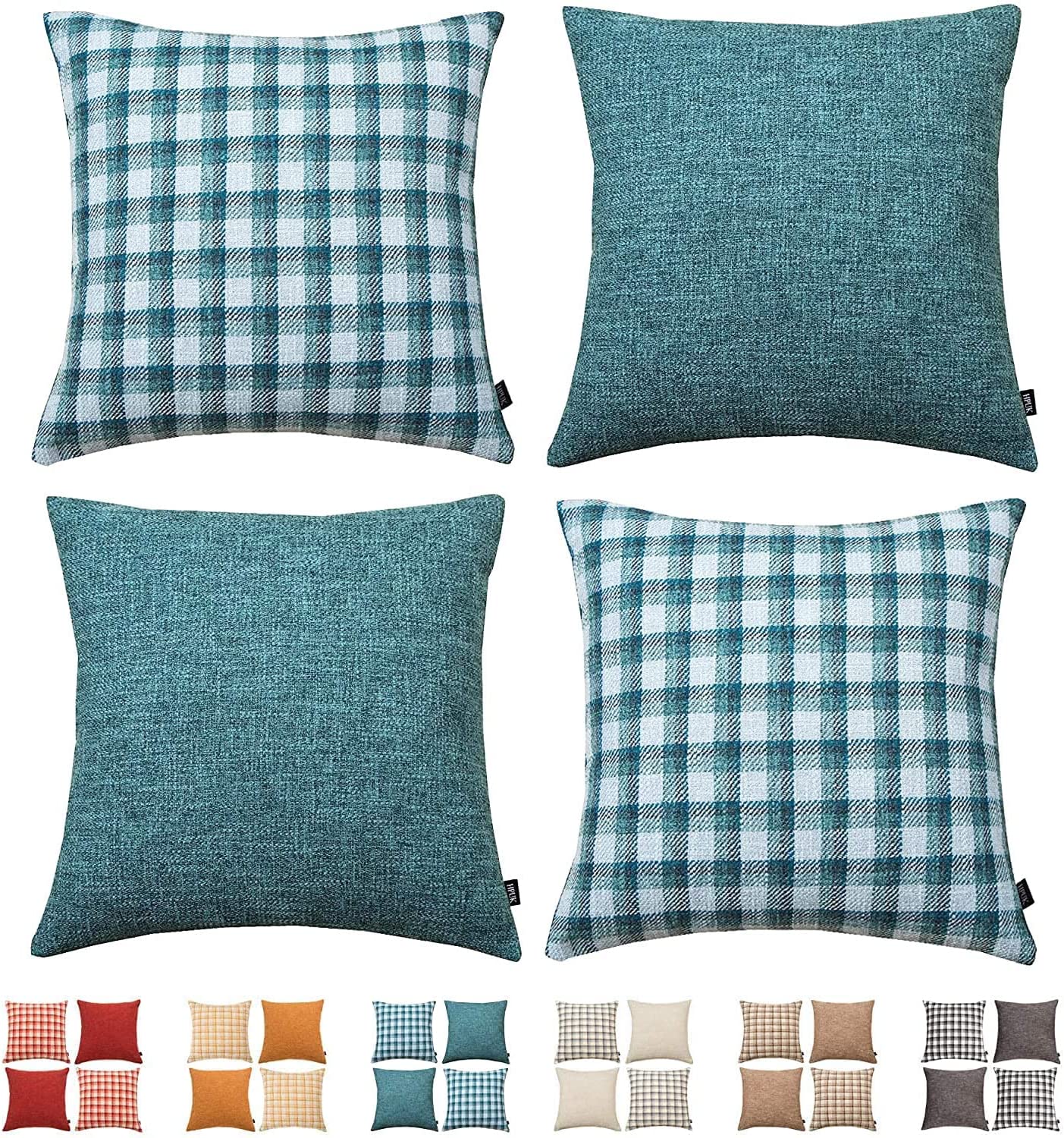 HPUK Decorative Throw Pillow Covers Set of 4 Square Couch Pillows