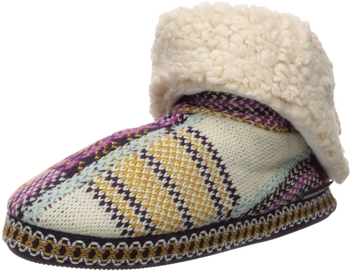 muk luks melinda womens bootie slippers