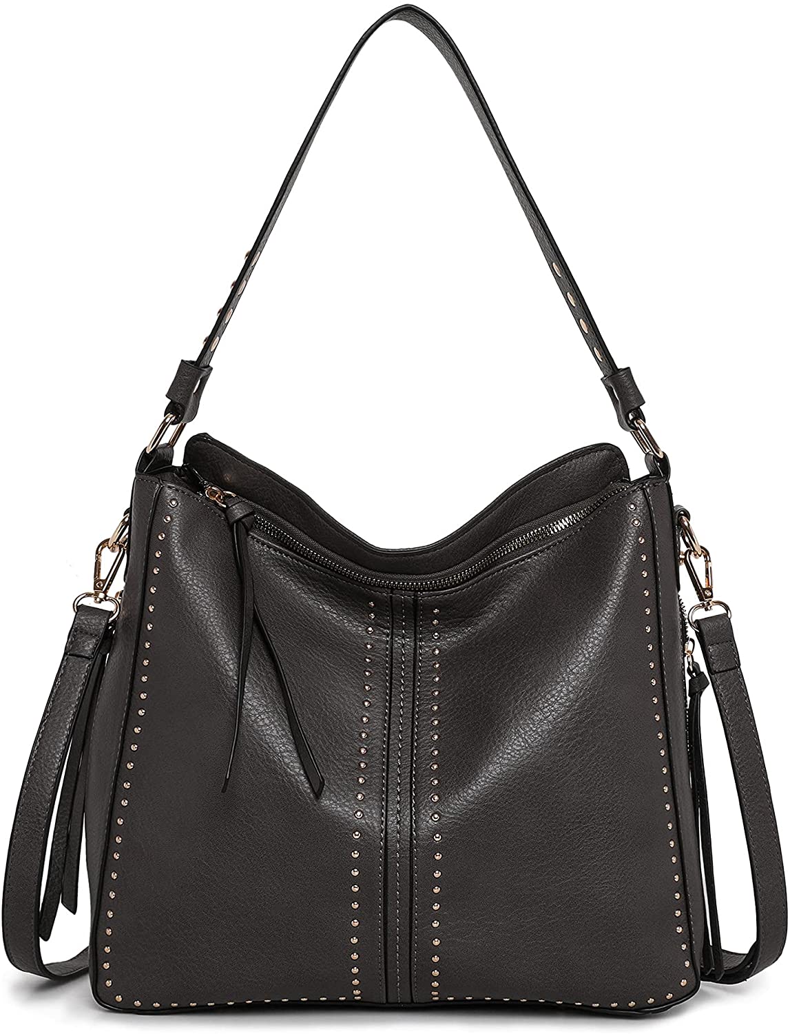 Montana West Large Leather Hobo Handbag for Women Concealed Carry Studded  Should