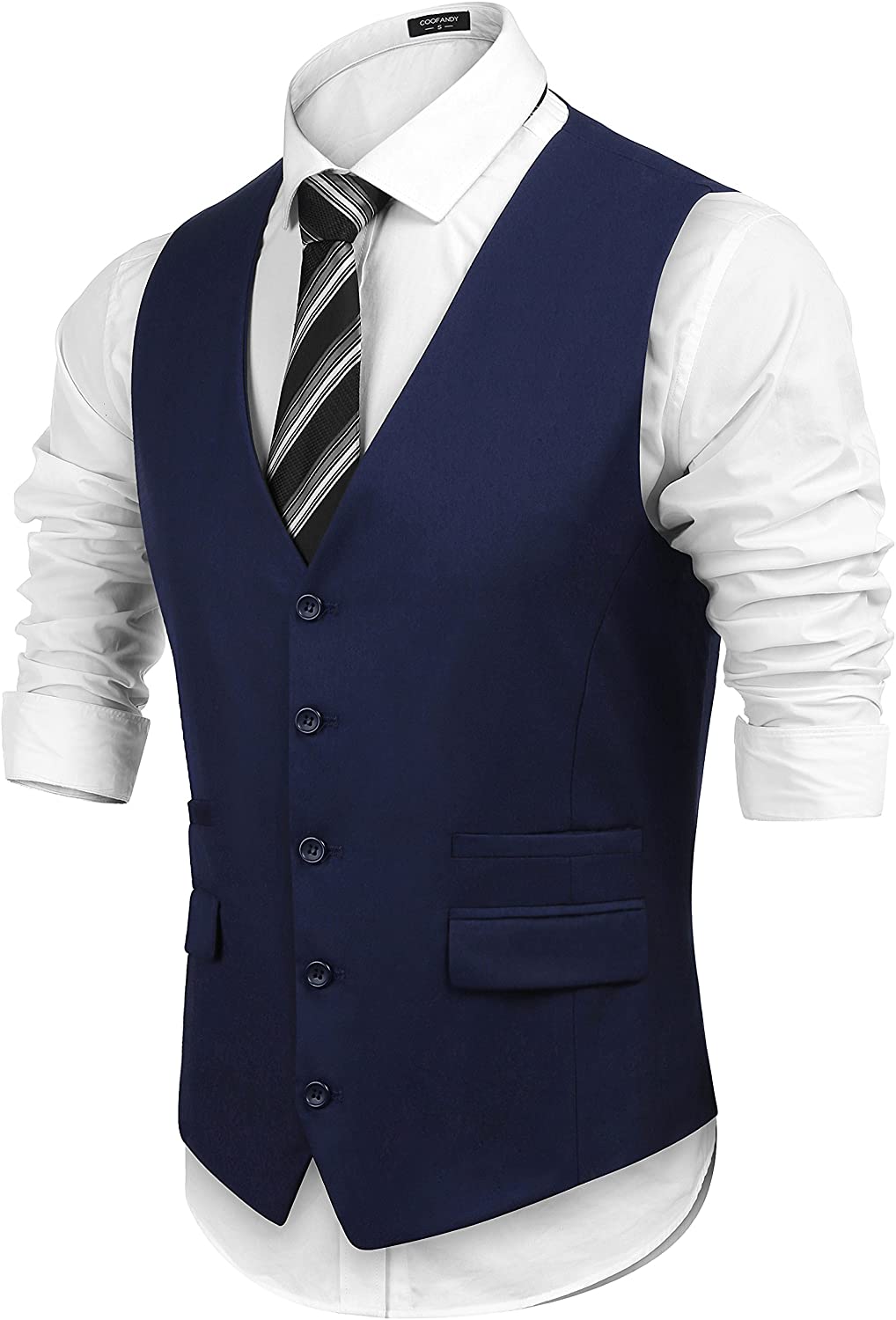 COOFANDY Men's Business Suit Vest,Slim Fit Skinny Wedding Waistcoat | eBay