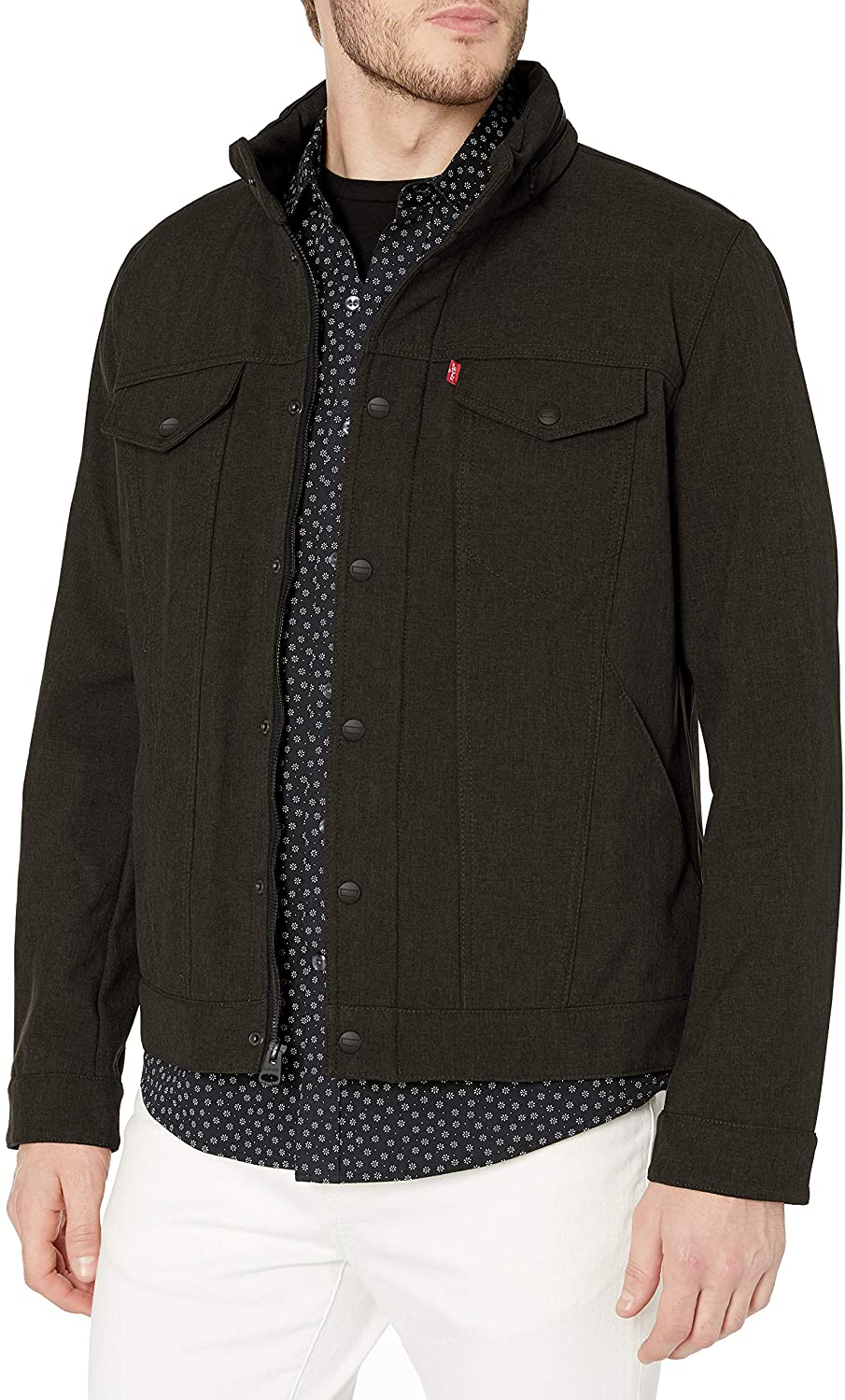 levi's men's soft shell stand collar commuter trucker jackets