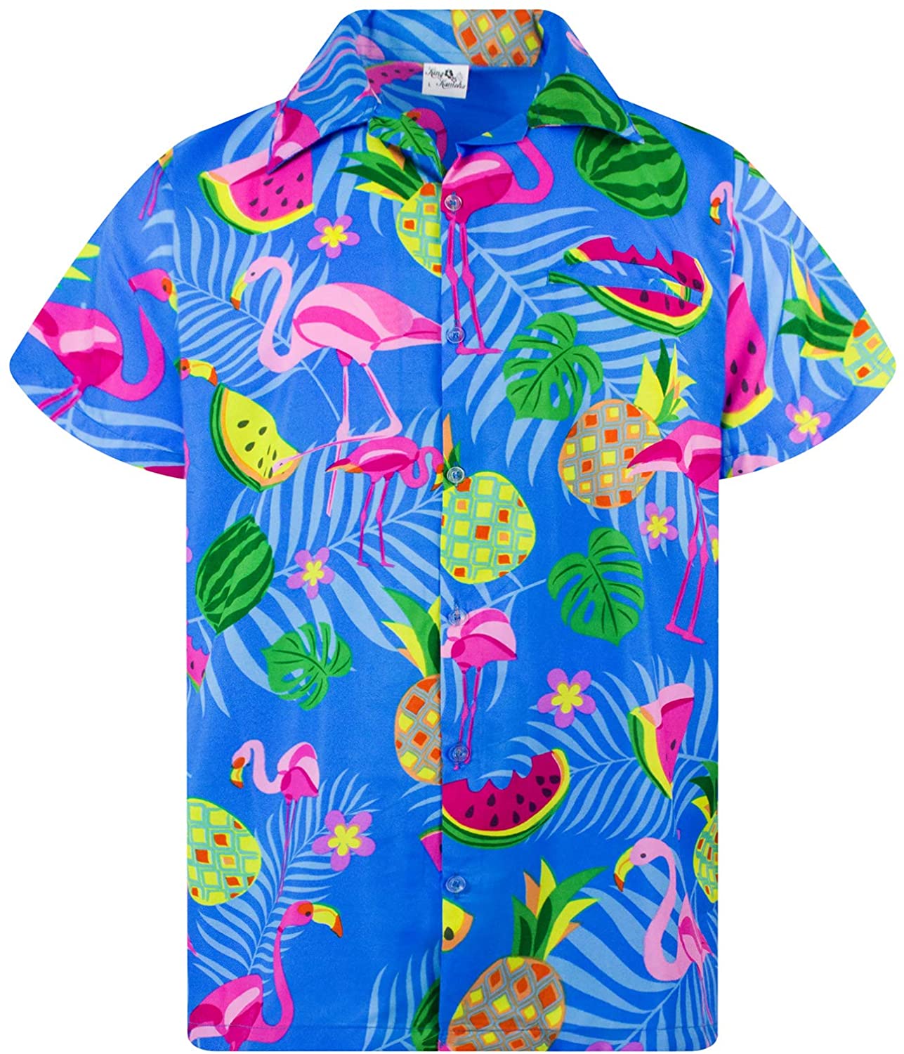 King KAMEHA Hawaiian Shirt Men Funky Casual Button Down Shortsleeve Unisex Flowers Beach Party Flower Hibiscus