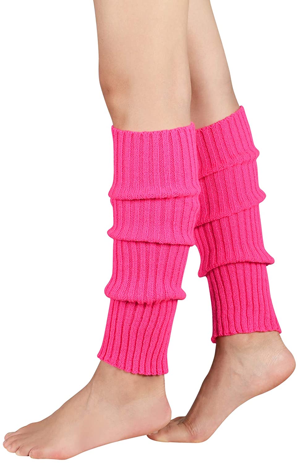 Leg warmers 80's Dance Neon Rouge Top Ladies & Teens Fancy Dress Many Colours