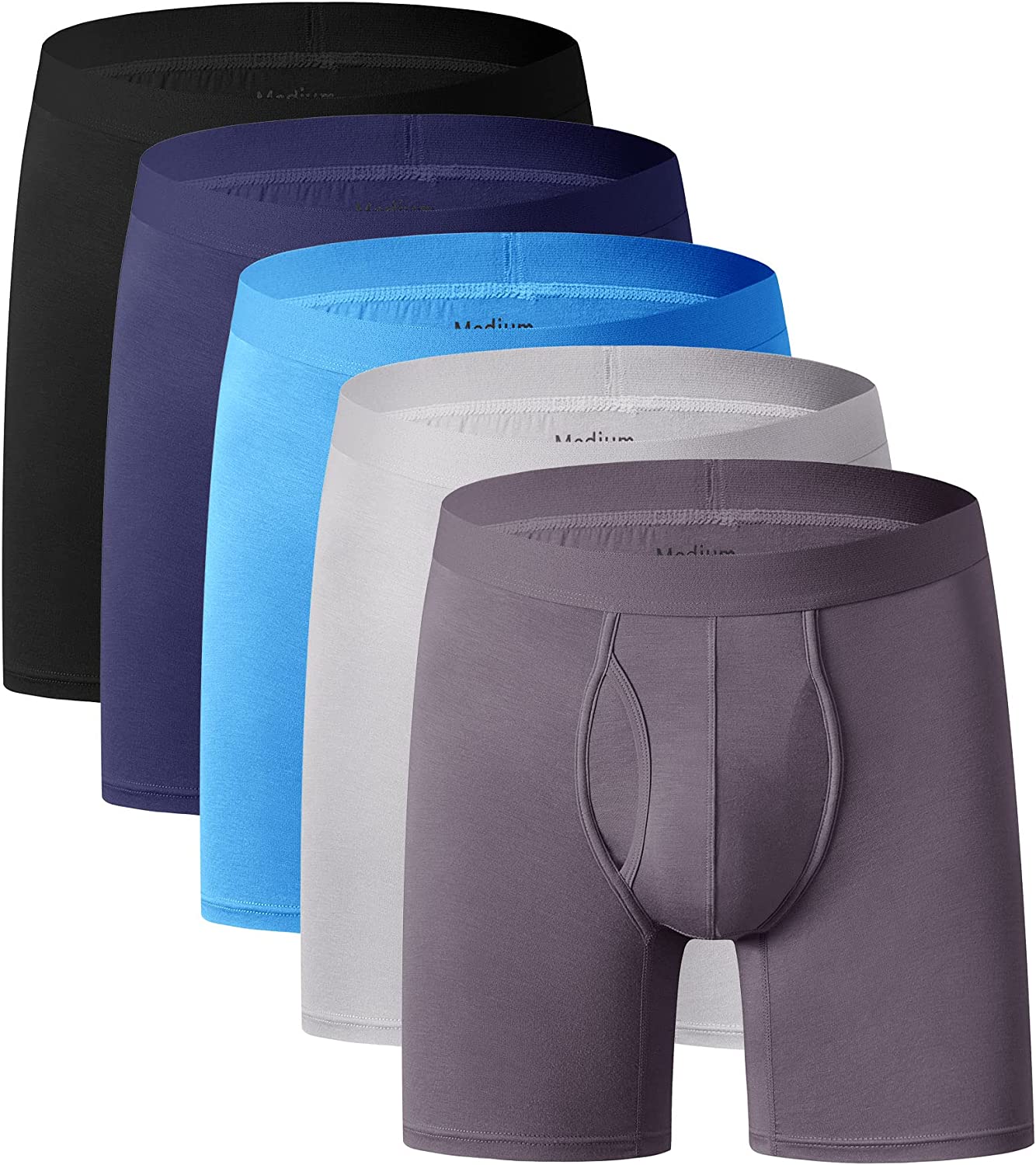 youlehe Men's Underwear Soft Bamboo Boxer Briefs Stretch Trunks Pack | eBay