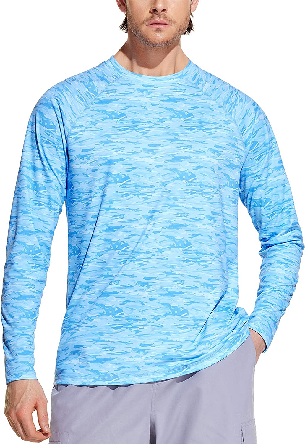 Loose-Fit Long Sleeve Shirts Details about   TSLA Men's Rashguard Swim Shirts UPF 50 