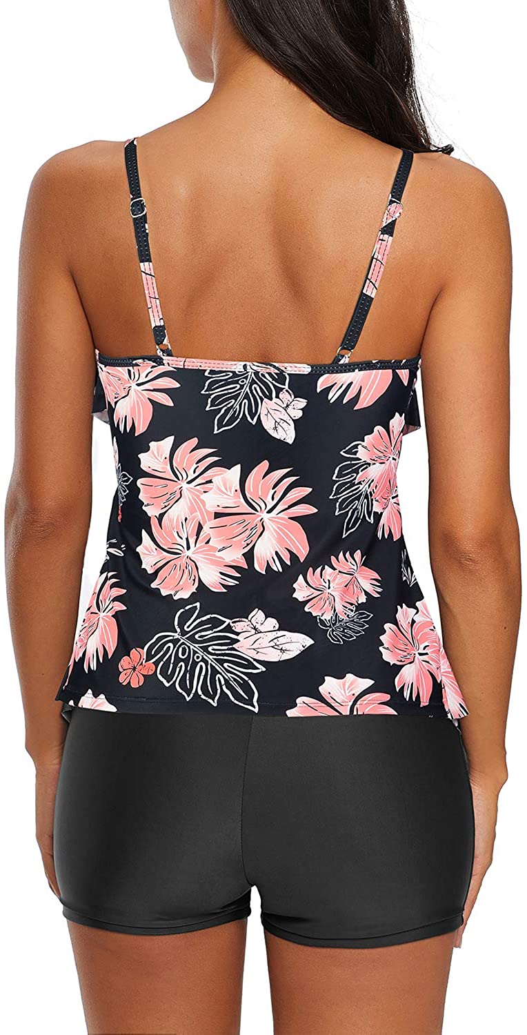 Zando Women Floral Tankini Tummy Control Swimwear Tank Top Retro Printed Swimsui Ebay