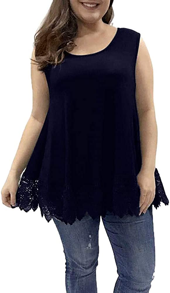 ALLEGRACE Women Plus Size Tops Summer Casual Pleated Flowy Loose Scoop Neck Shirts 