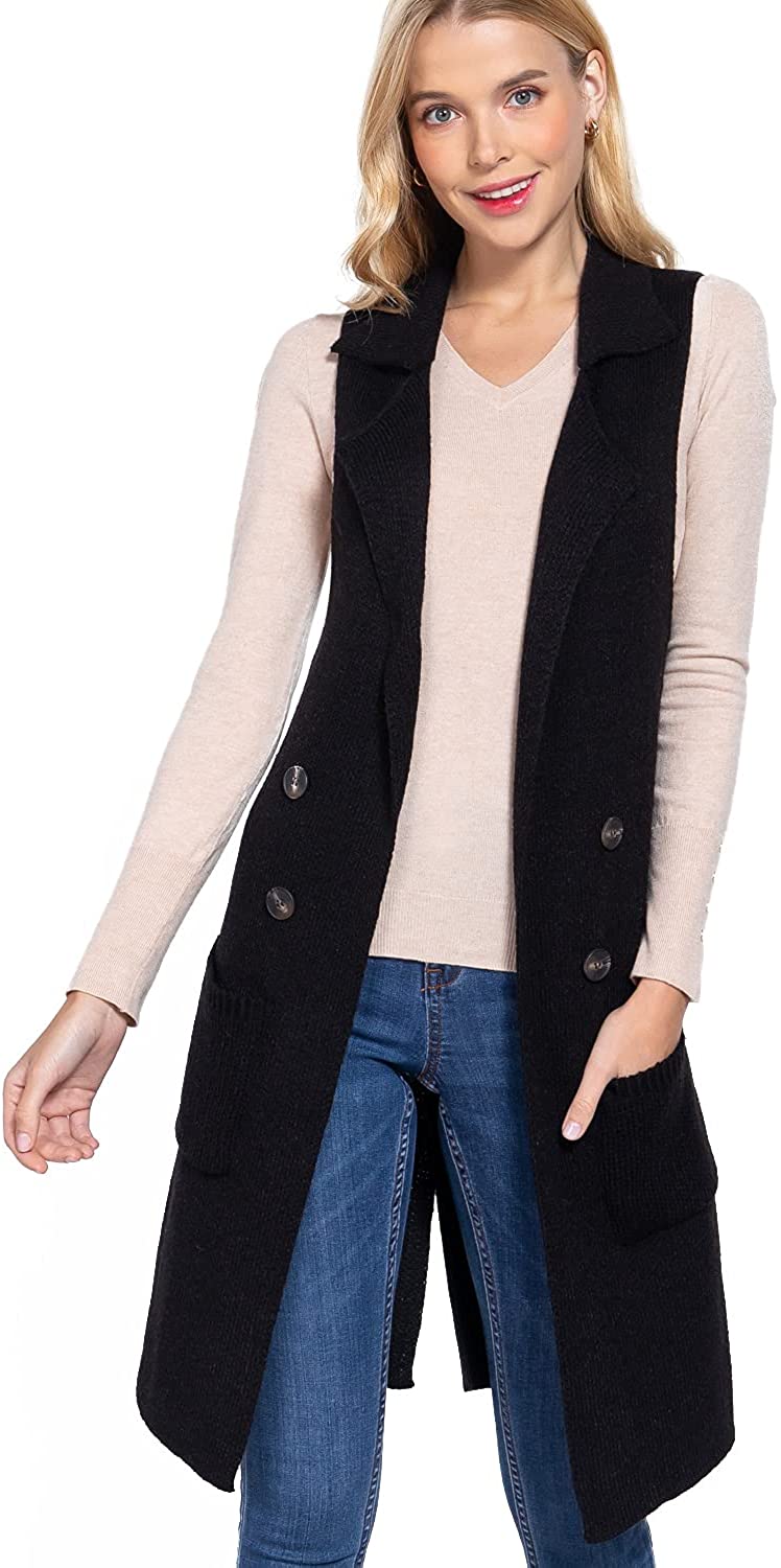 Women's Casual Sleeveless Open Front Long Cardigan Sweater Vest with Side  Pocket | eBay