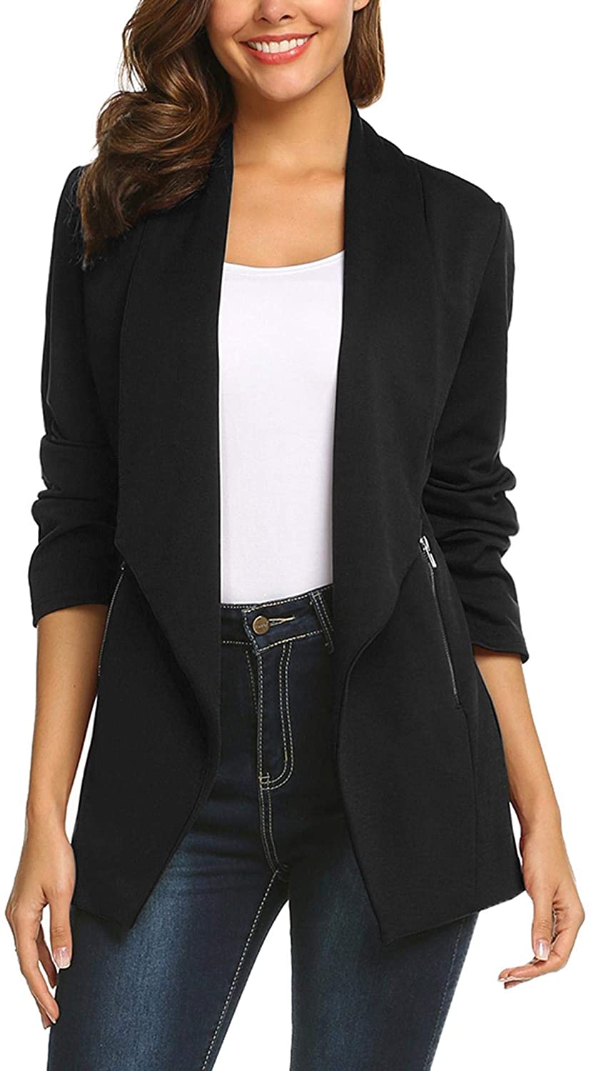 ELESOL Womens Blazer Long Sleeve Casual Open Front Business Suit Jackets  Stretch