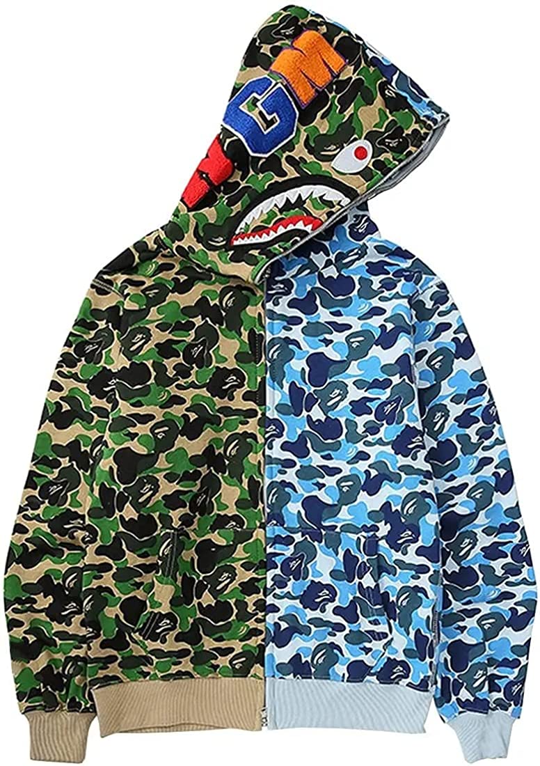 Baonmy Fashion Camo Shark Hoodie
