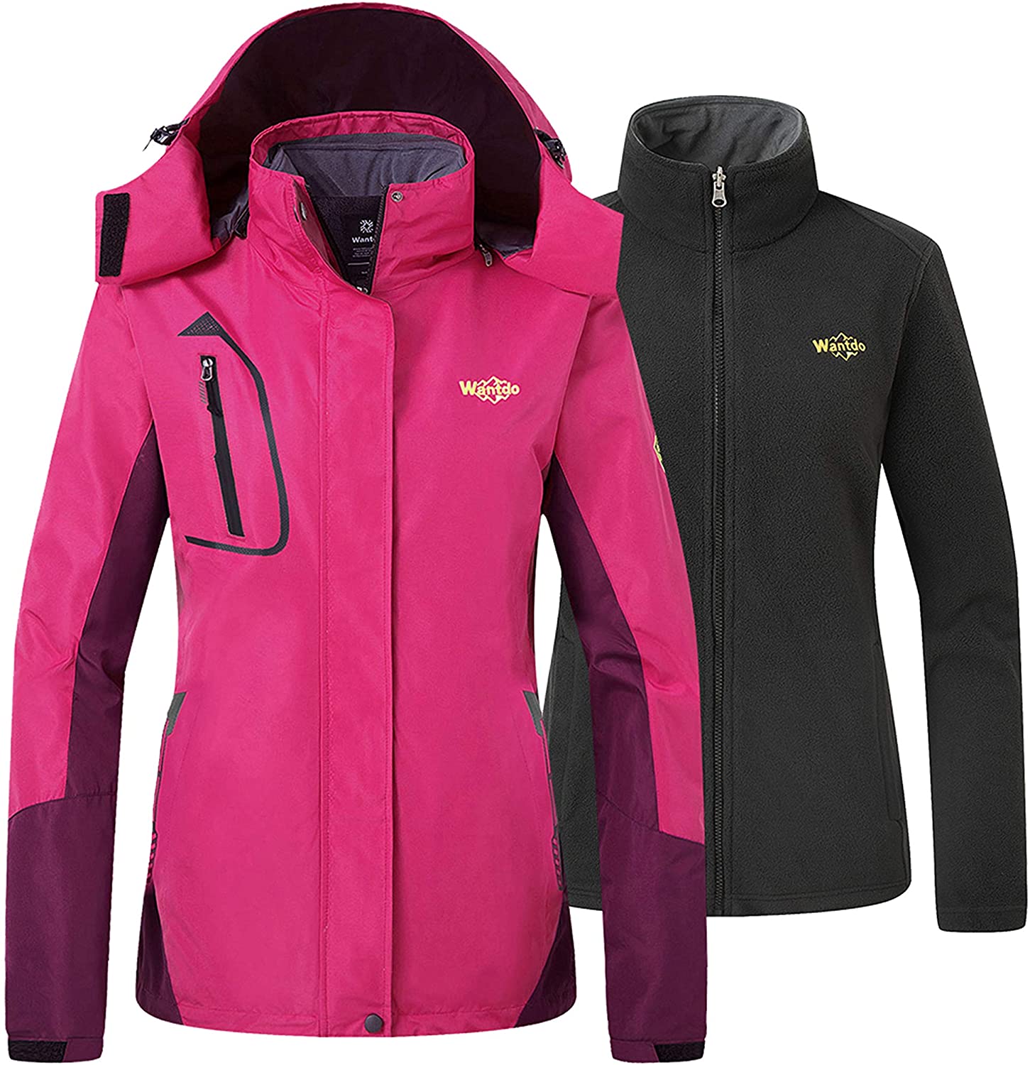 Wantdo Women S 3 In 1 Ski Jacket Waterproof Snowboarding Jacket Insulated Fleece Ebay