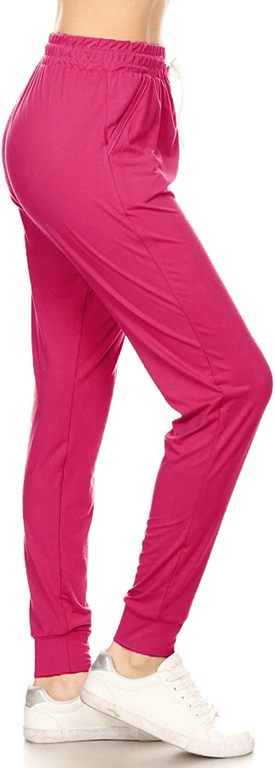 Leggings Depot Women's Printed Solid Activewear Jogger Track Cuff Sweatpants  | eBay