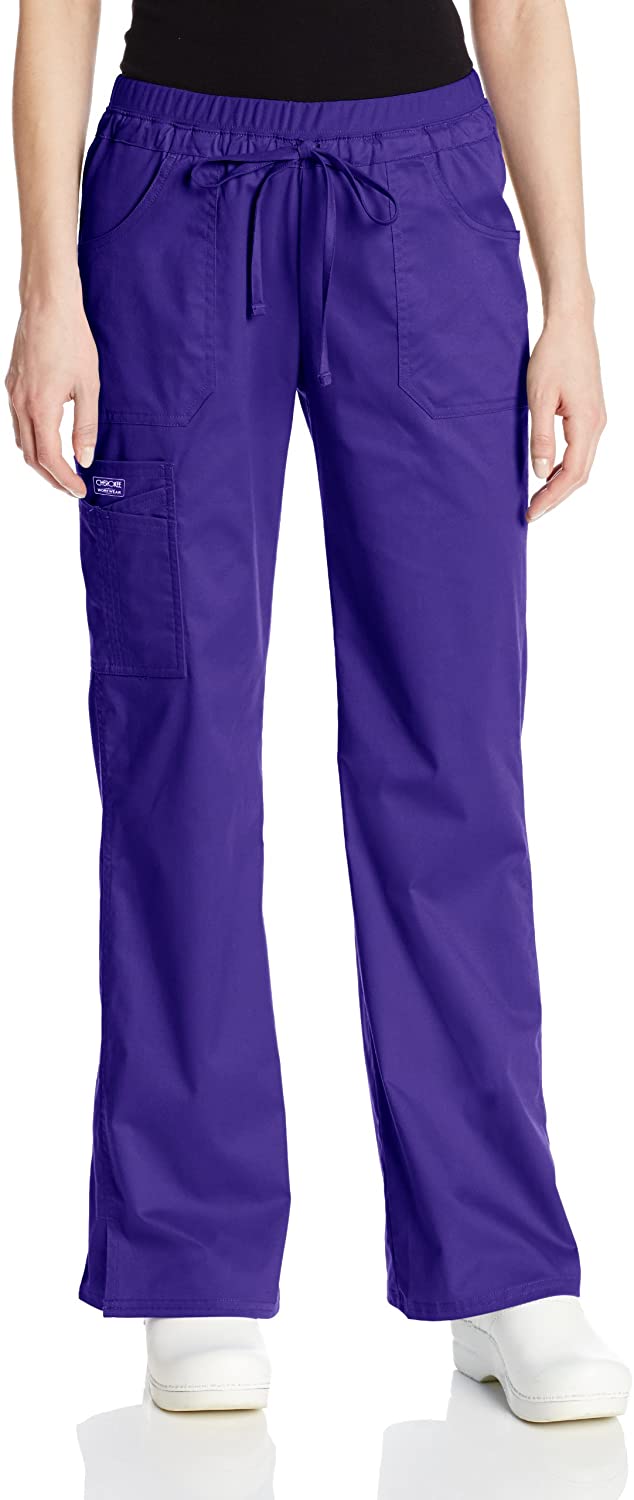 CHEROKEE Women's Workwear Core Stretch Low Rise Cargo Scrubs Pant