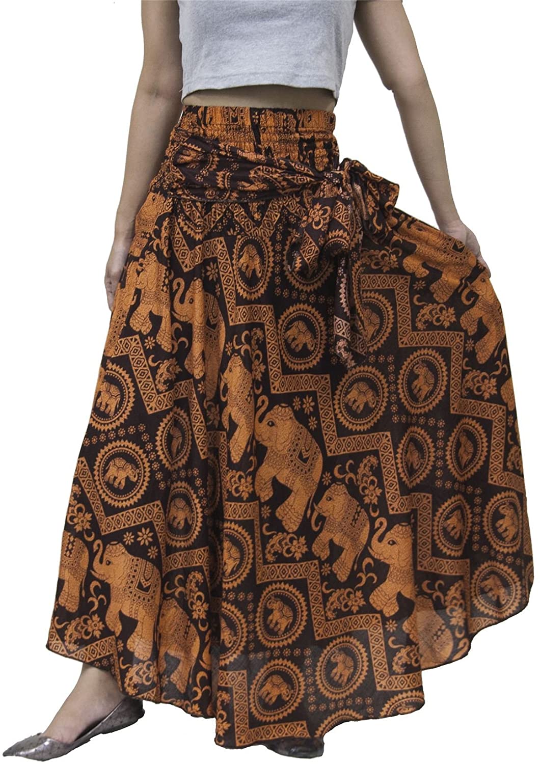 Lofbaz Long Maxi Skirts for Women Bohemian Hippie Clothes Gypsy Boho Dress 