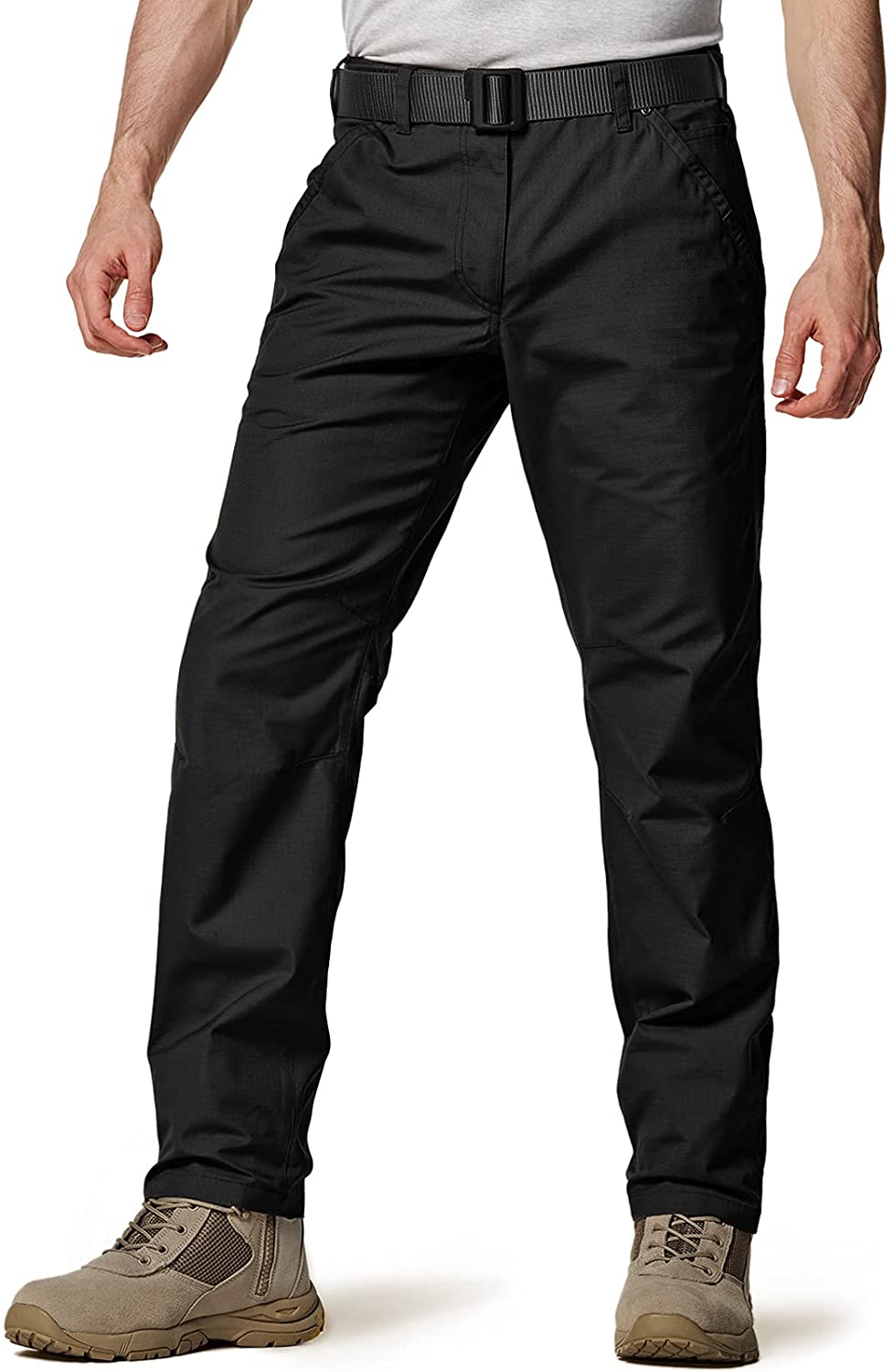 CQR Mens Ripstop Work Pants Water Repellent Tactical Pants Outdoor Utility Operator EDC Straight/Cargo Pants 