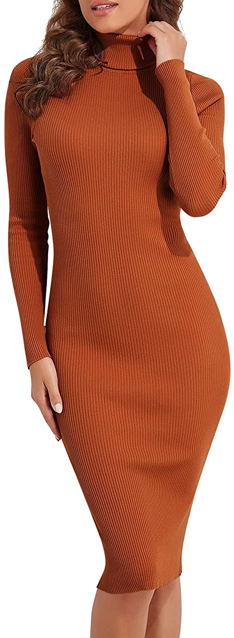 PrettyGuide Women's Ribbed Turtleneck Long Sleeve Pullover Sweater