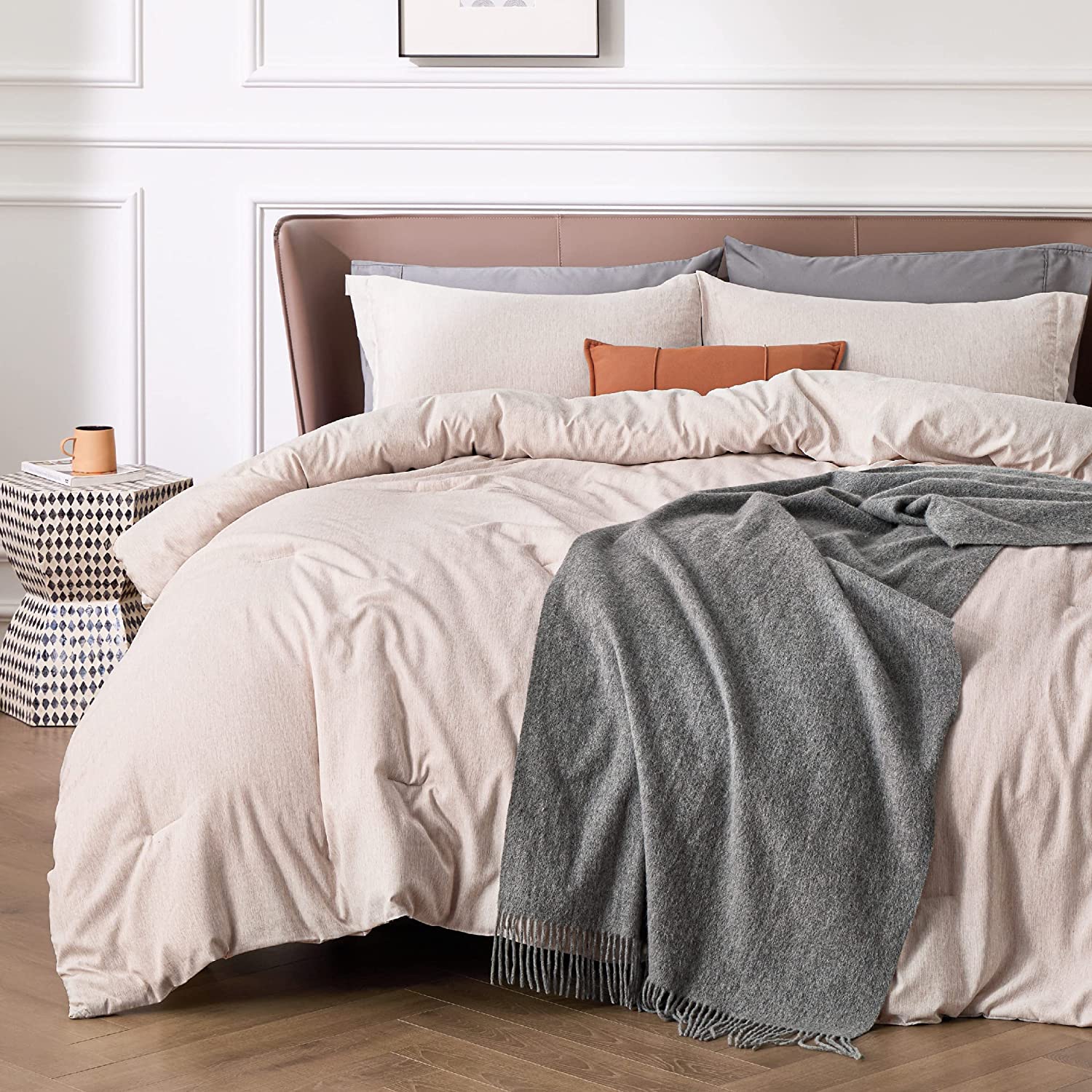 Bedsure Queen Comforter Set Kids - Warm Sand Queen Size Comforter, Soft  Bedding for All Seasons, Cationic Dyed Bedding Set, 3 Pieces, 1 Comforter