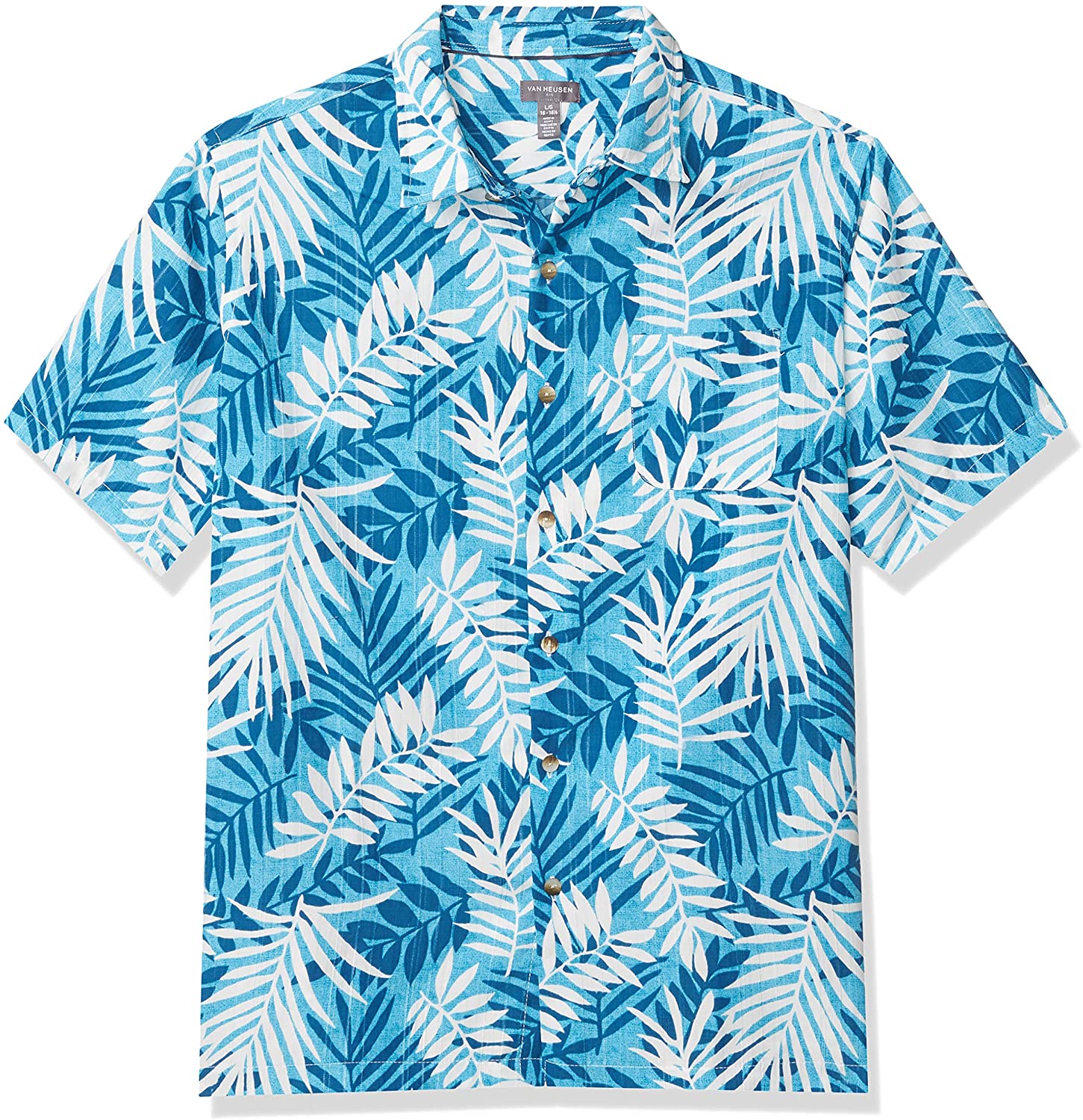  Van Heusen Men's Air Tropical Short Sleeve Button Down Poly Rayon  Shirt, Frosty Green, Small : Clothing, Shoes & Jewelry