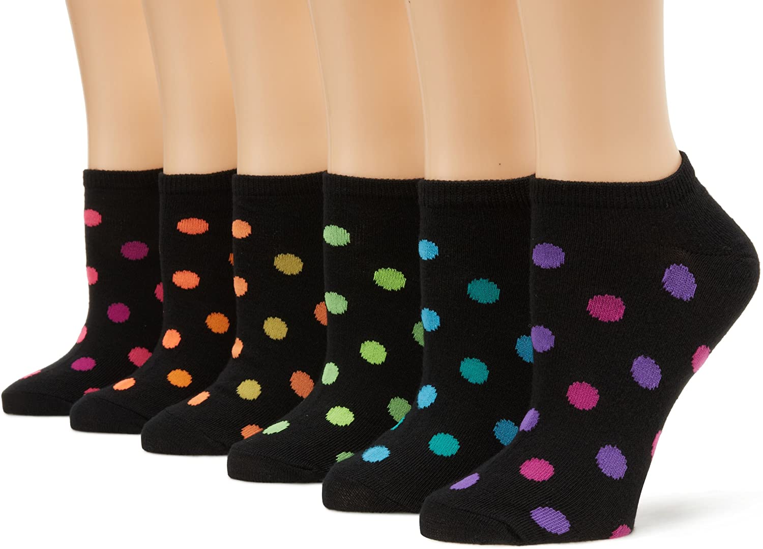 K Bell Womens 6 Pack Fashion No Show Liner Socks