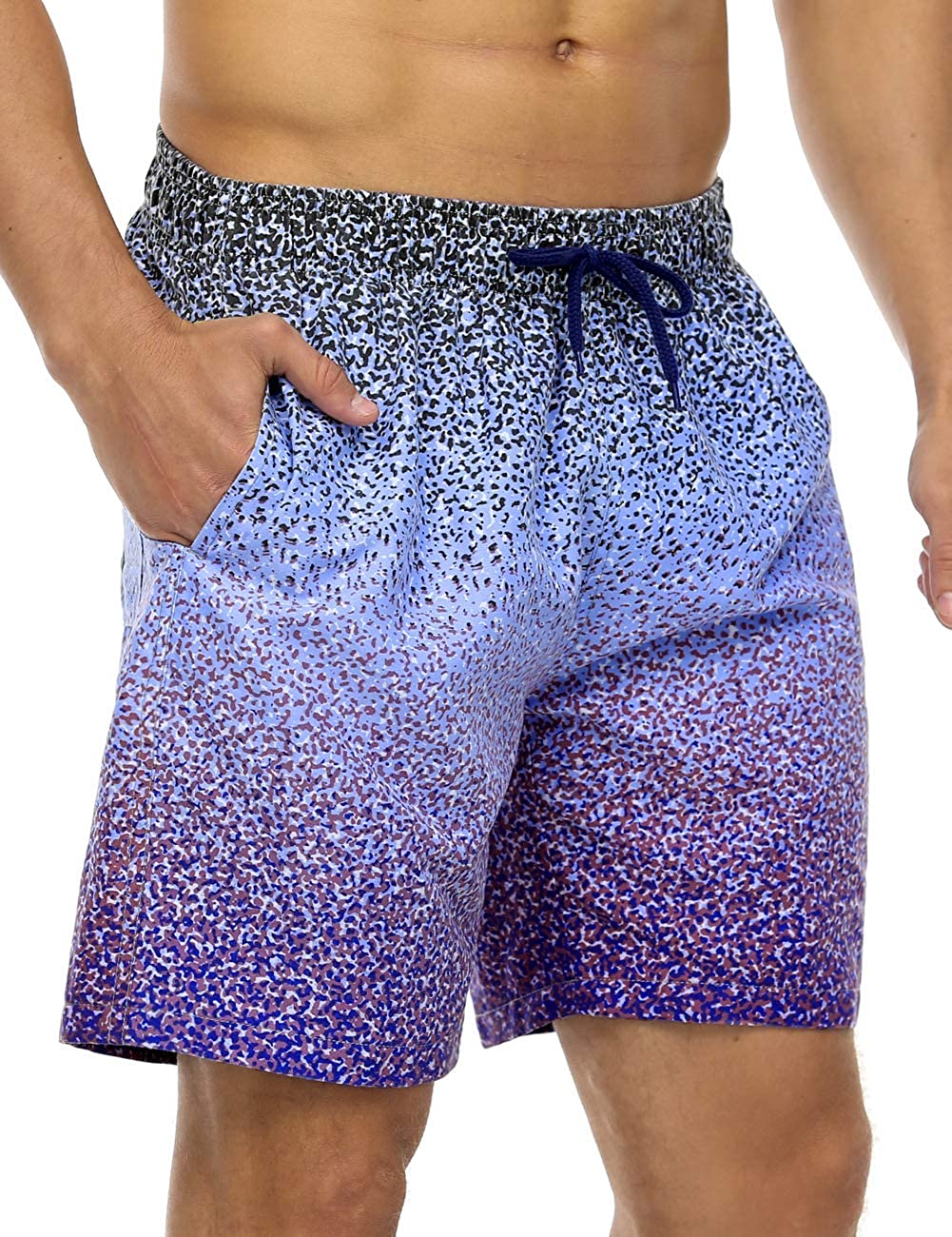 Nonwe Mens Swim Trunks Retro Quick Dry Soft Washed  Full Liner Casual Shorts