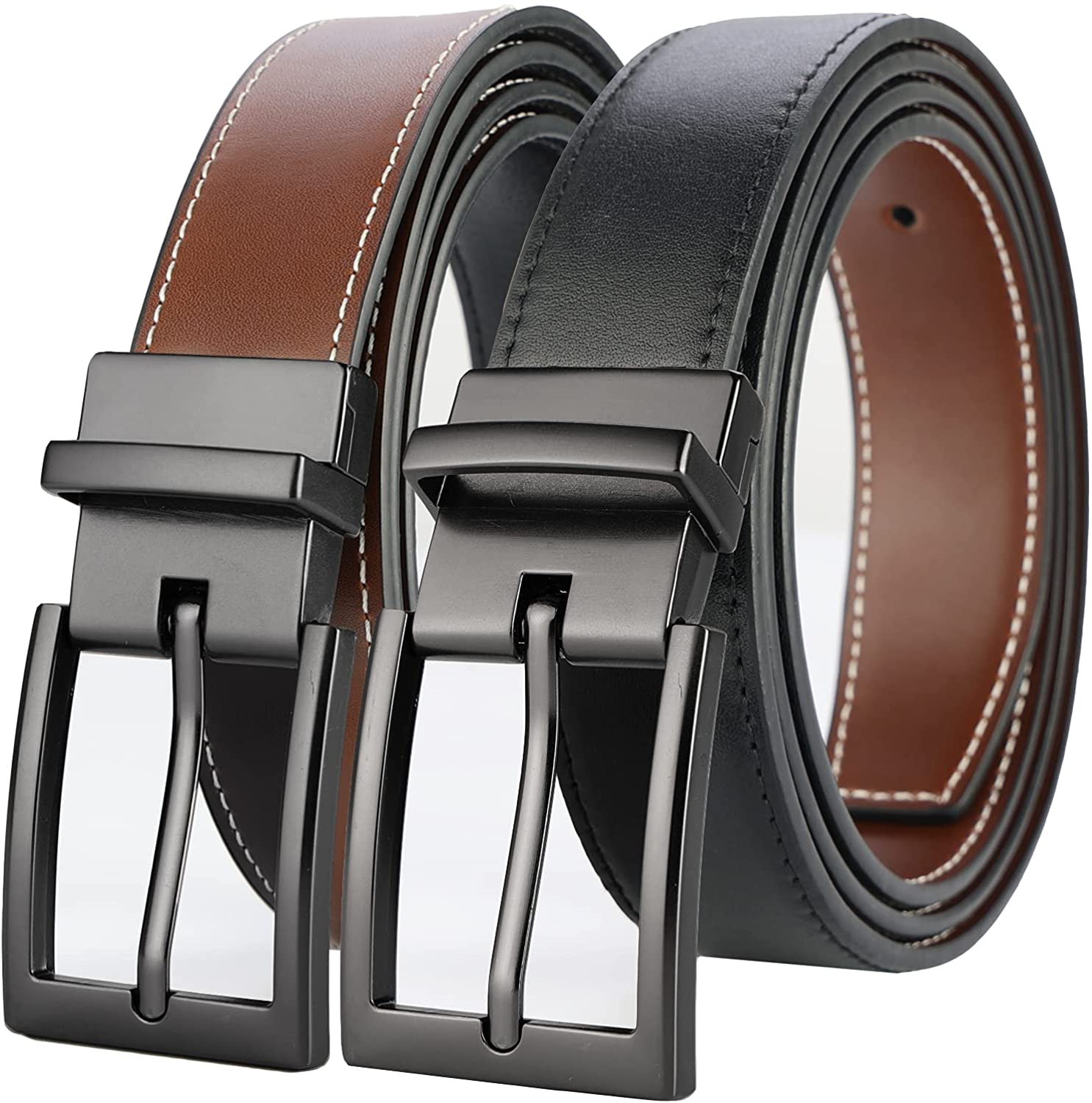 Lavemi Mens Belt Reversible 100% Italian Leather Dress Casual,One Reverse  for 2 | eBay