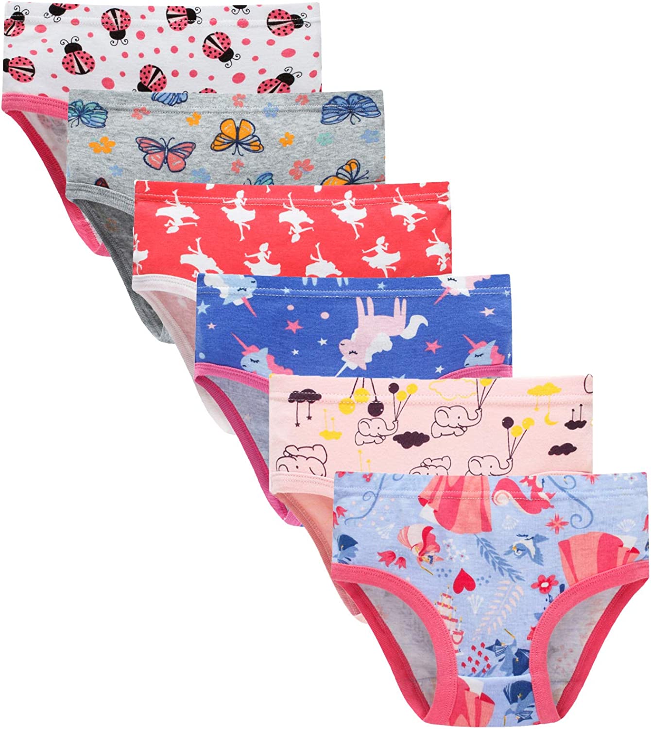 BOOPH Little Girls Underwear 6 Pack Soft Cotton Baby Toddler Panties Kids  Briefs, 6 Pack Alpaca, 2-3 Years : : Clothing, Shoes &  Accessories