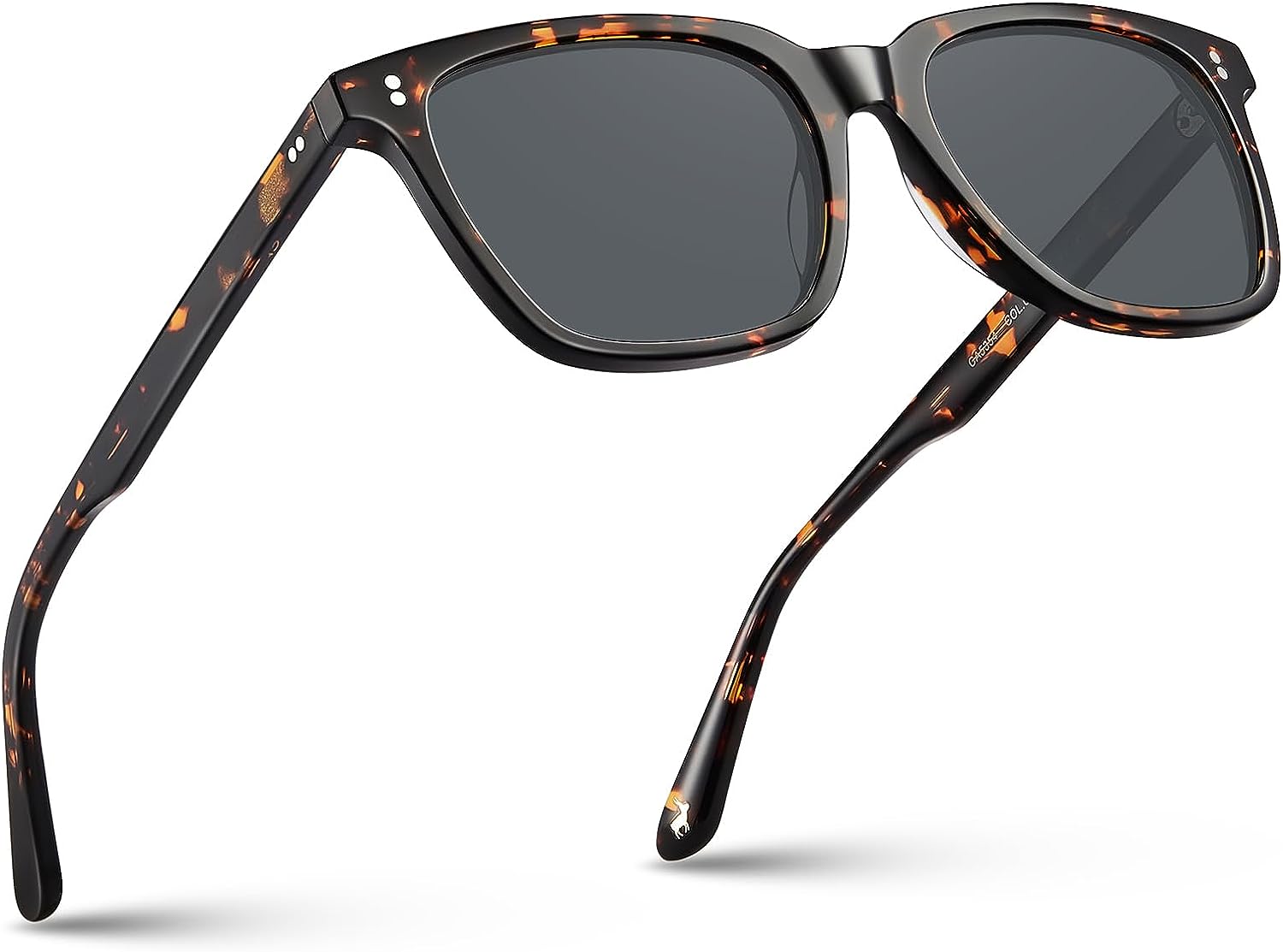 CARFIA Retro Polarized Sunglasses for Men UV Protection Hand-Crafted Acetate Frame Fashion Cool Sun Glasses 53572