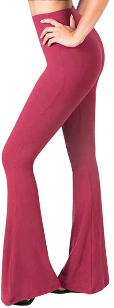 HMGYH satina high waisted leggings for women Seam Front High Waist Flare  Leg Pants (Color : Burgundy, Size : Petite XS) : Buy Online at Best Price  in KSA - Souq is