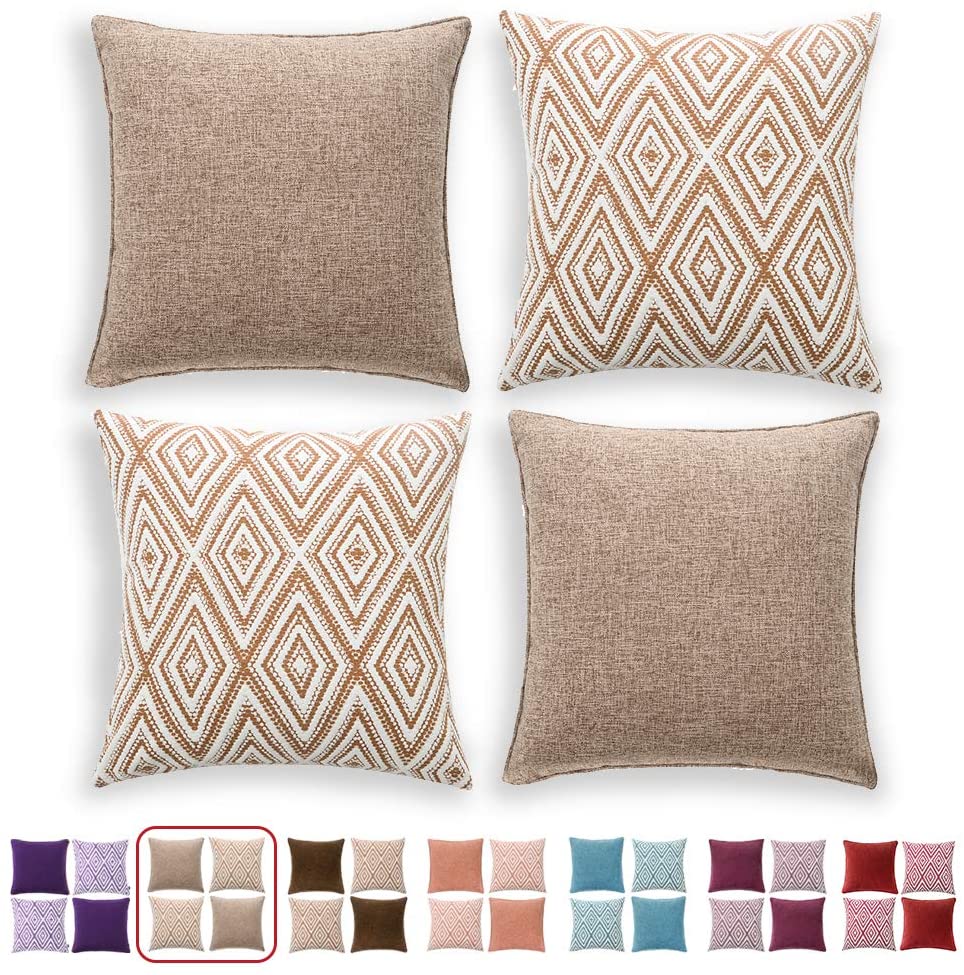 HPUK Decorative Throw Pillow Covers Set of 4 Couch Pillows Accent Cushion  Cover