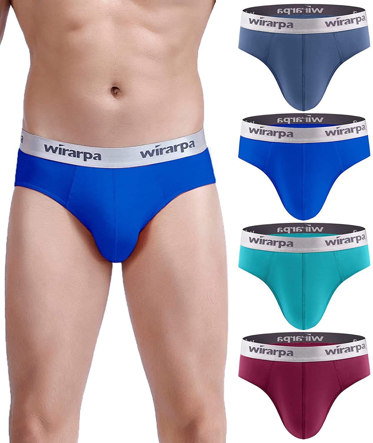 wirarpa Men's Cotton Trunks Soft Stretch Wide Waistband Underwear