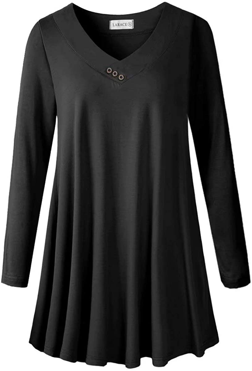 Download LARACE Women's Plus Size Tunic Tops Long Sleeve V Neck ...