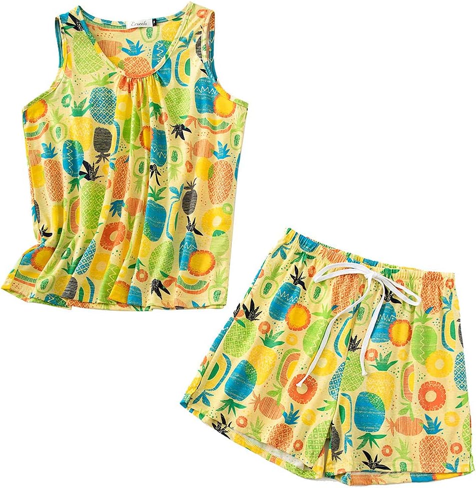 ENJOYNIGHT Women's Sleeveless PJS Print Tee and Shorts Sleepwear Tank Top  Pajama Set : : Clothing, Shoes & Accessories