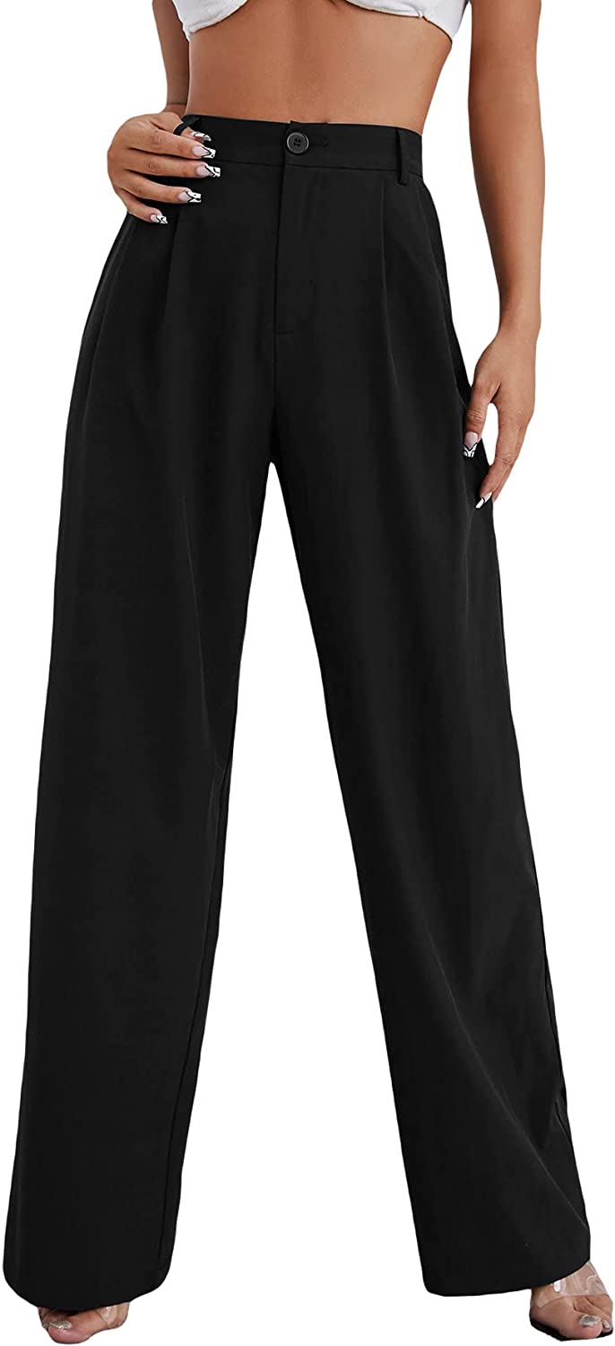 MakeMeChic Women's Plus Size High Waist Flare Pants Bell Bottom