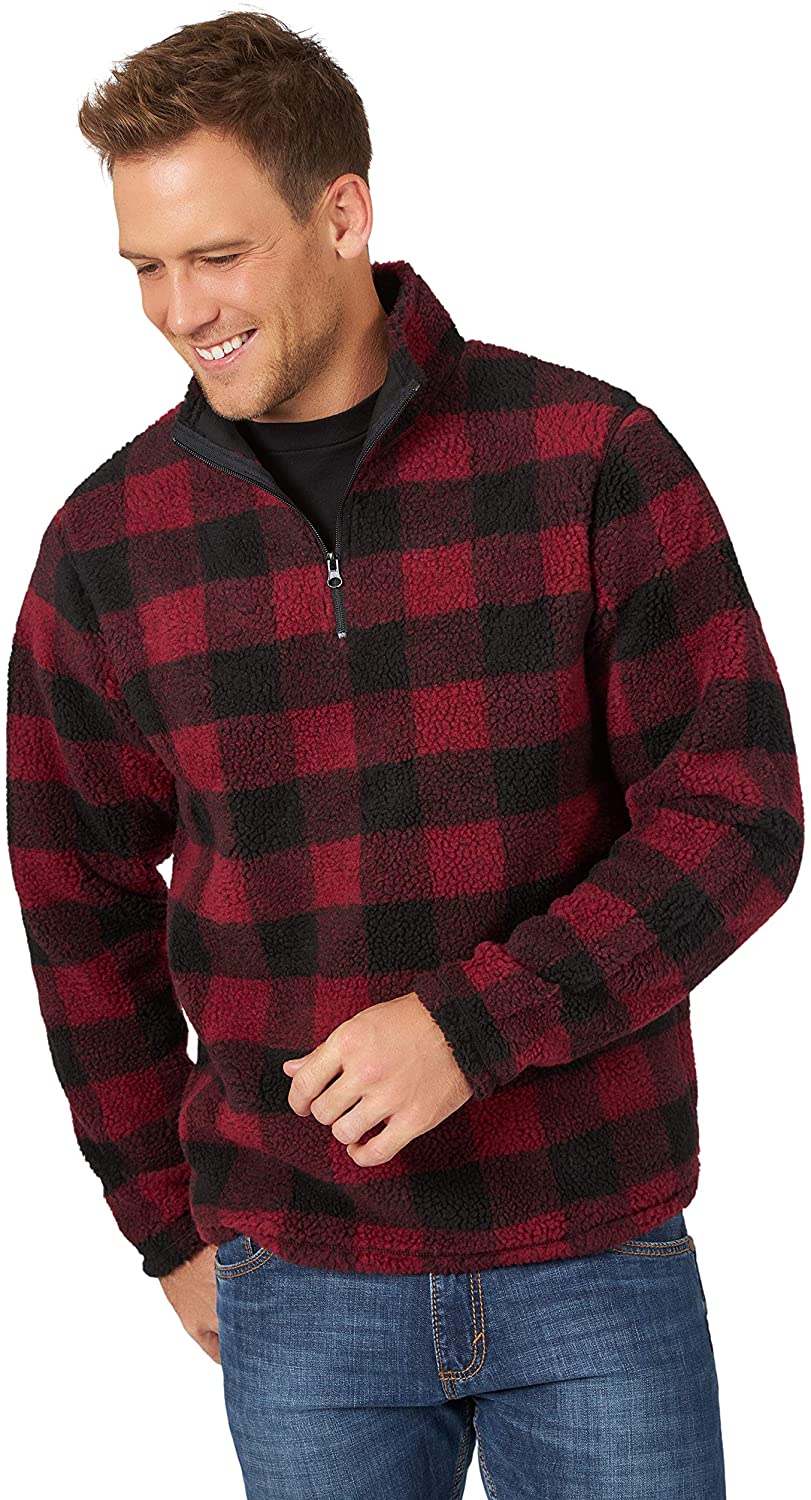 Wrangler Men's 1/4 Zip Sherpa Pullover | eBay