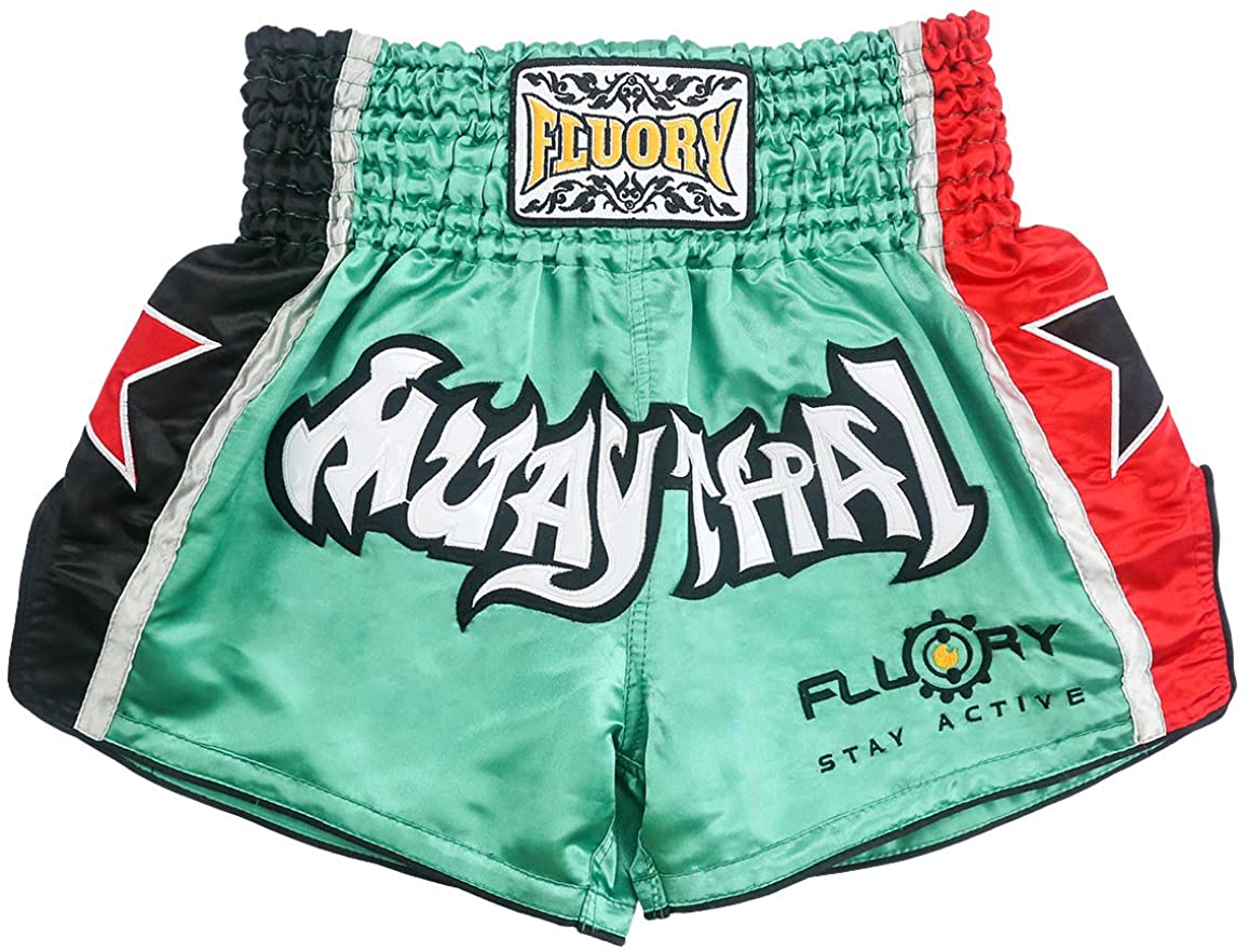 FLUORY Muay Thai Shorts Cat Style MMA Boxing Tranning Shorts for Men and Lady 