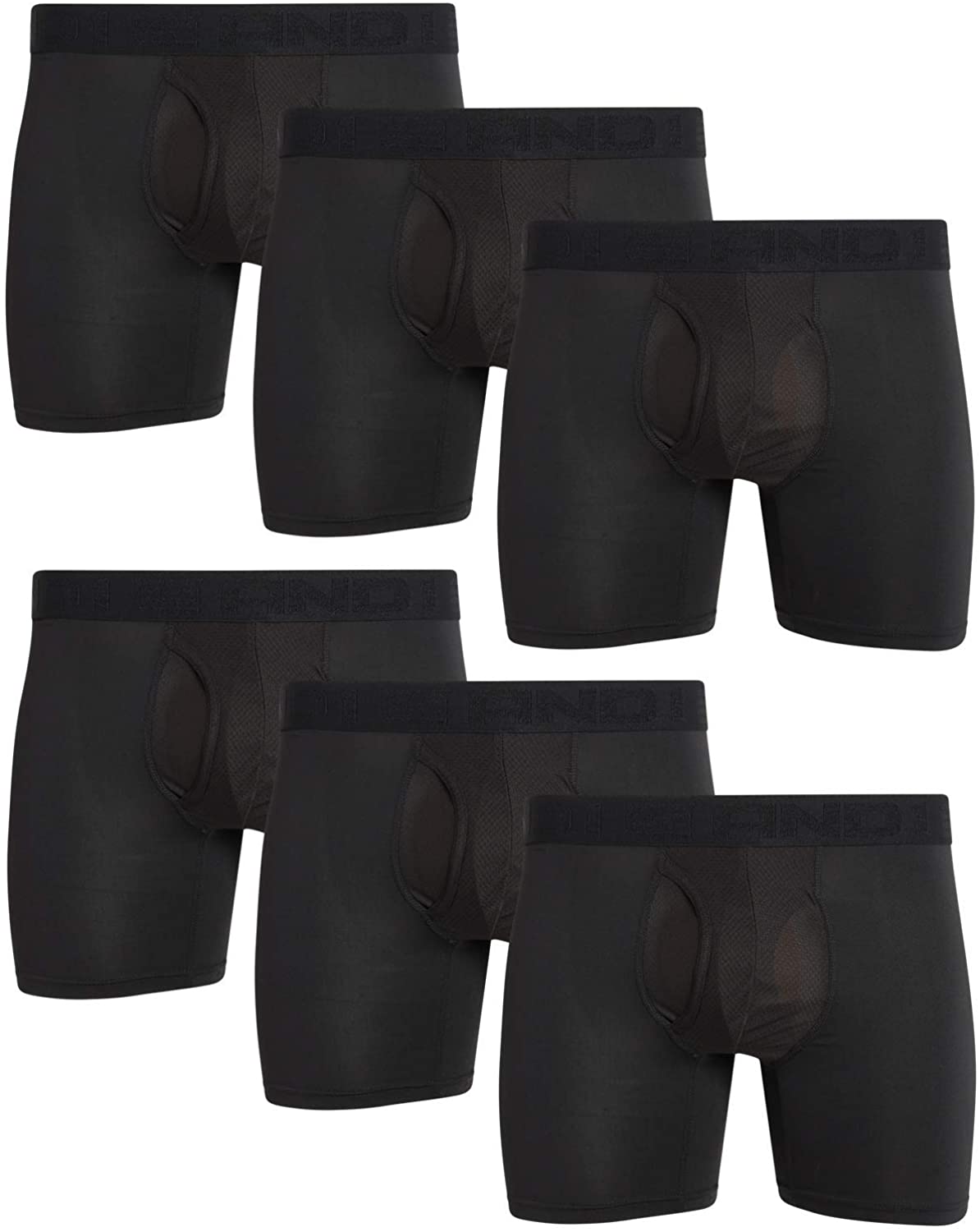 AND1 Men's High Performance Compression Boxer Briefs Active Underwear (6  Pack)