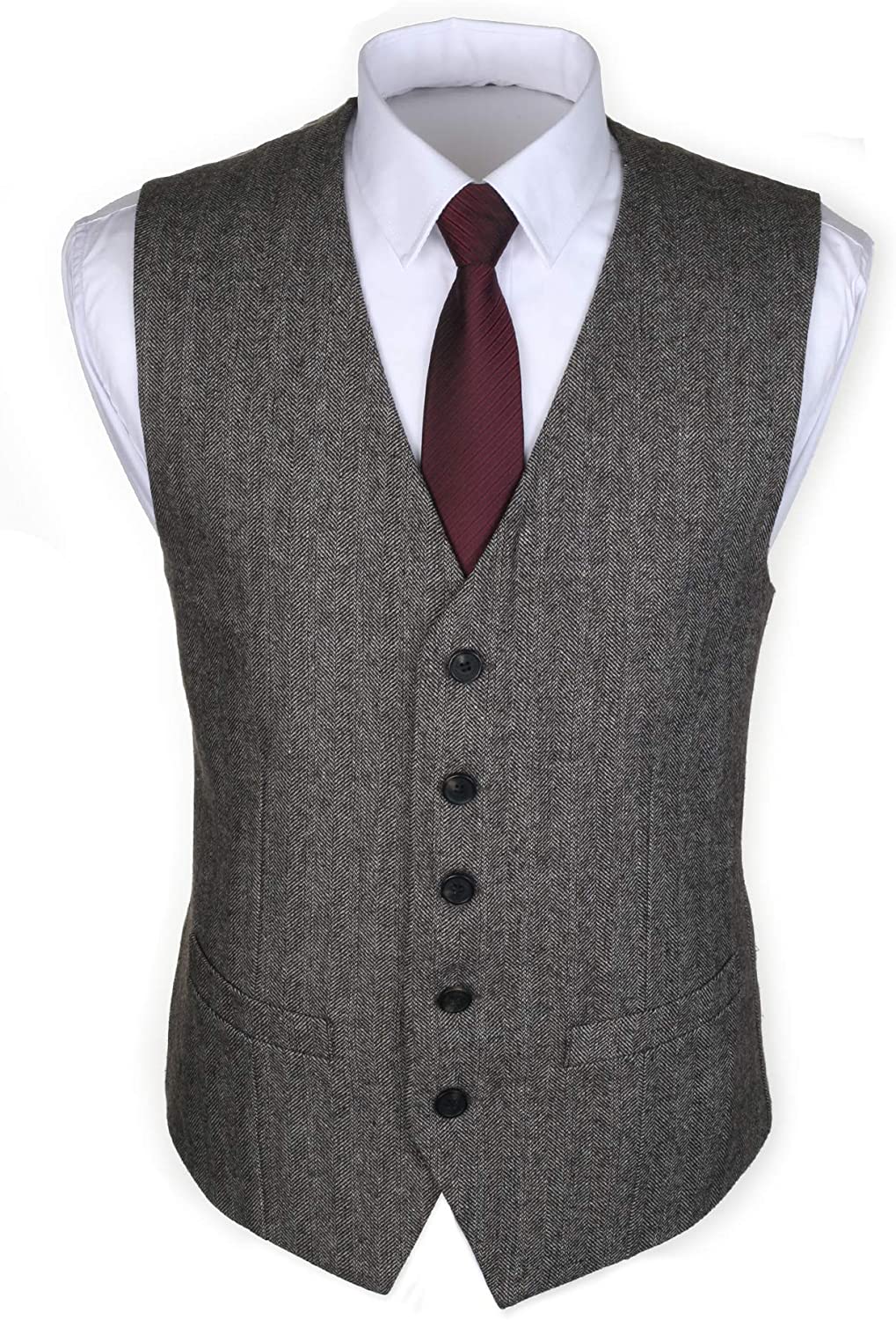 Ruth&Boaz Mens 2Pockets 4Buttons Business Tailored Collar Suit Waistcoat