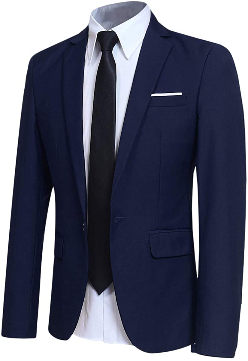 Men's Plaid Blazer One Button Slim Fit Business Suit Jacket, 022-Dark –  Alizeal