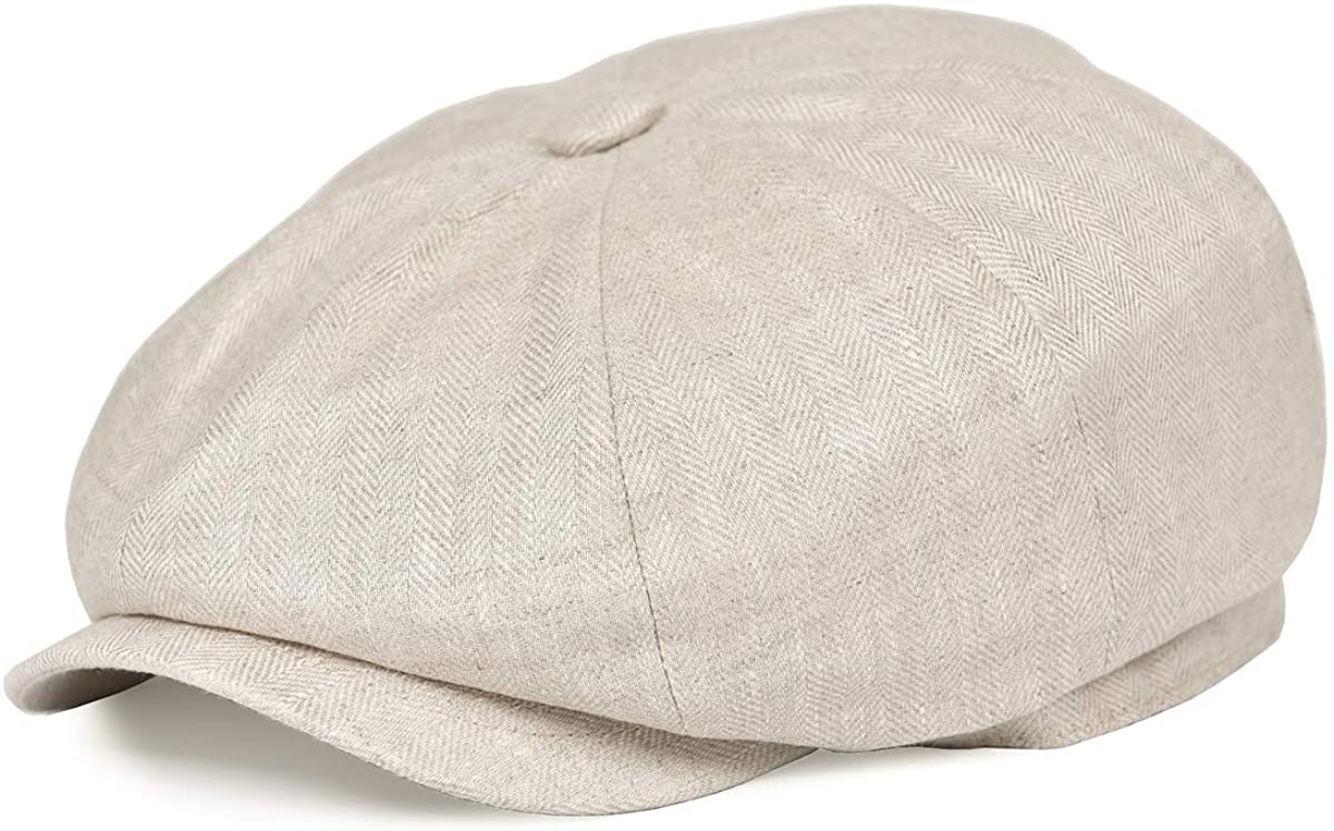 BOTVELA Men's Herringbone Tweed Baseball Cap Wool Blend Fitted Hat 