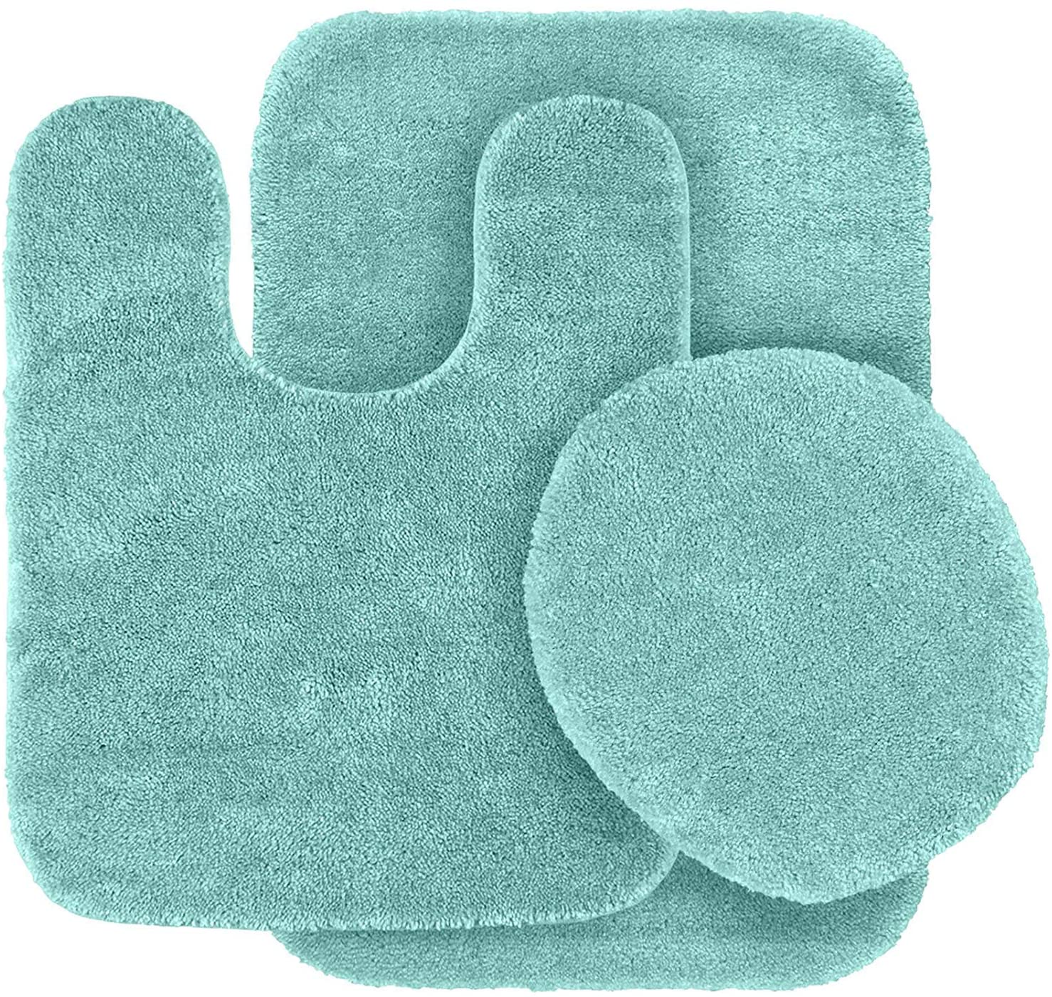 Details about   Smart Linen 3 Piece Stone Solid Embossed Memory Foam Set Non-Slip Bath Rug with 