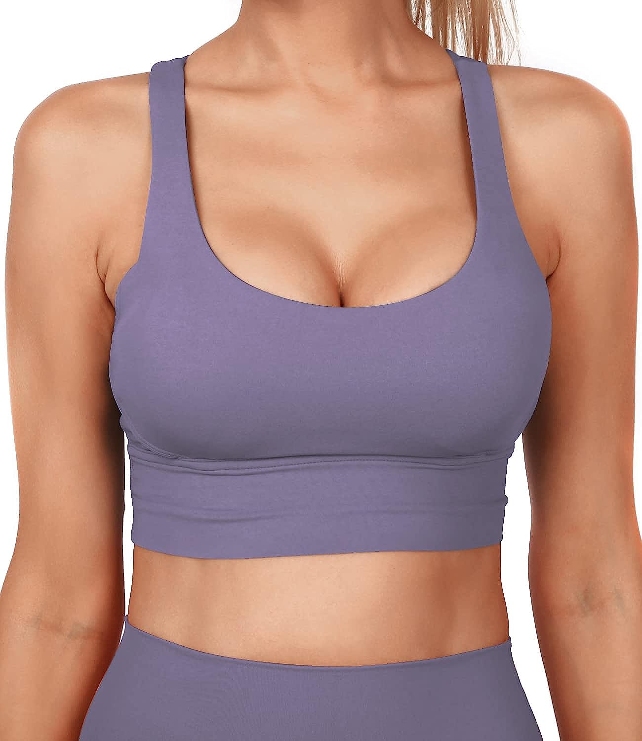 Grace Form Strappy Sports Bra for Women, Padded High Impact Push Up  Athletic Run