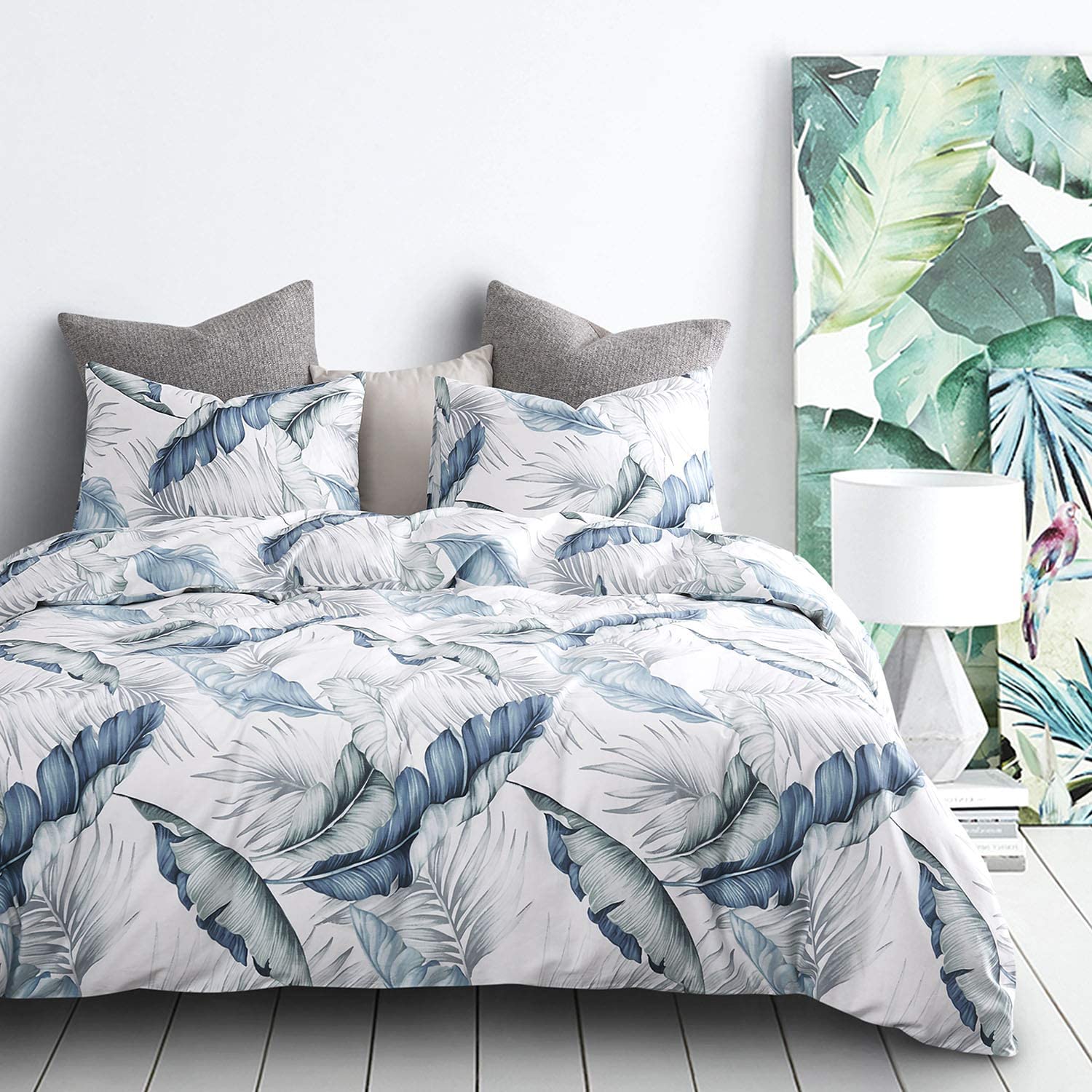 Details about   Wake In Cloud Leaves Comforter Set 100% Cotton Fabric with Soft Microfiber Fi