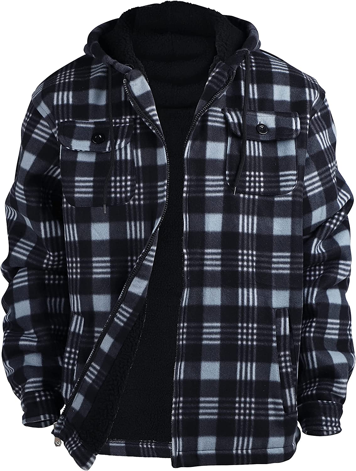 Zip up flannel discount jacket