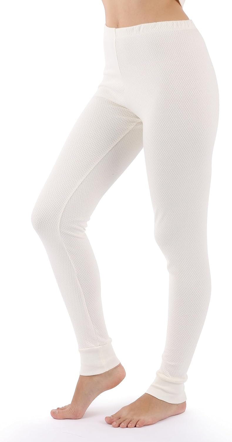 Cottonique Hypoallergenic Women's Thermal Base Layer Leggings Made