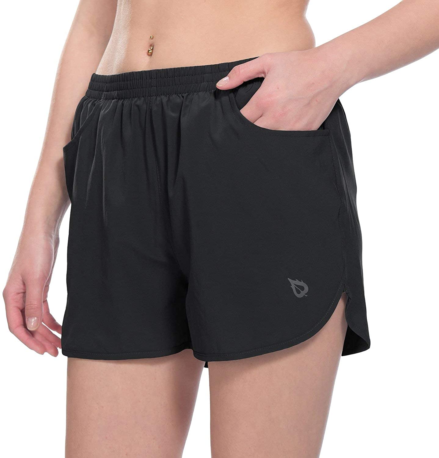 BALEAF Women's 2.5 Running Athletic Shorts for Workout Gym Sports Zipper Phone Pocket 