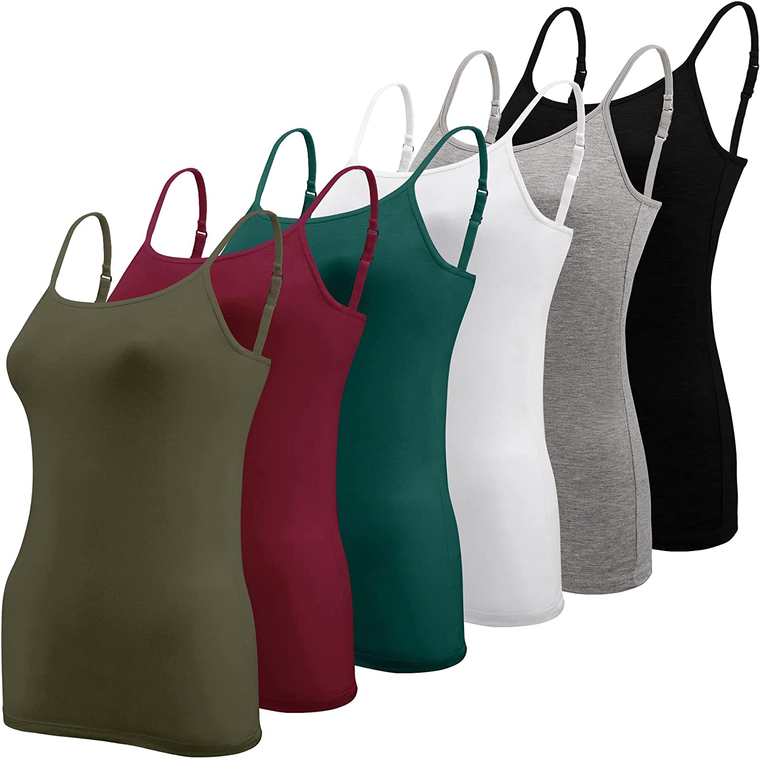 BQTQ 6 Pcs Camisole for Women Undershirts Adjustable Spaghetti Strap Tank  Top, M - Yahoo Shopping
