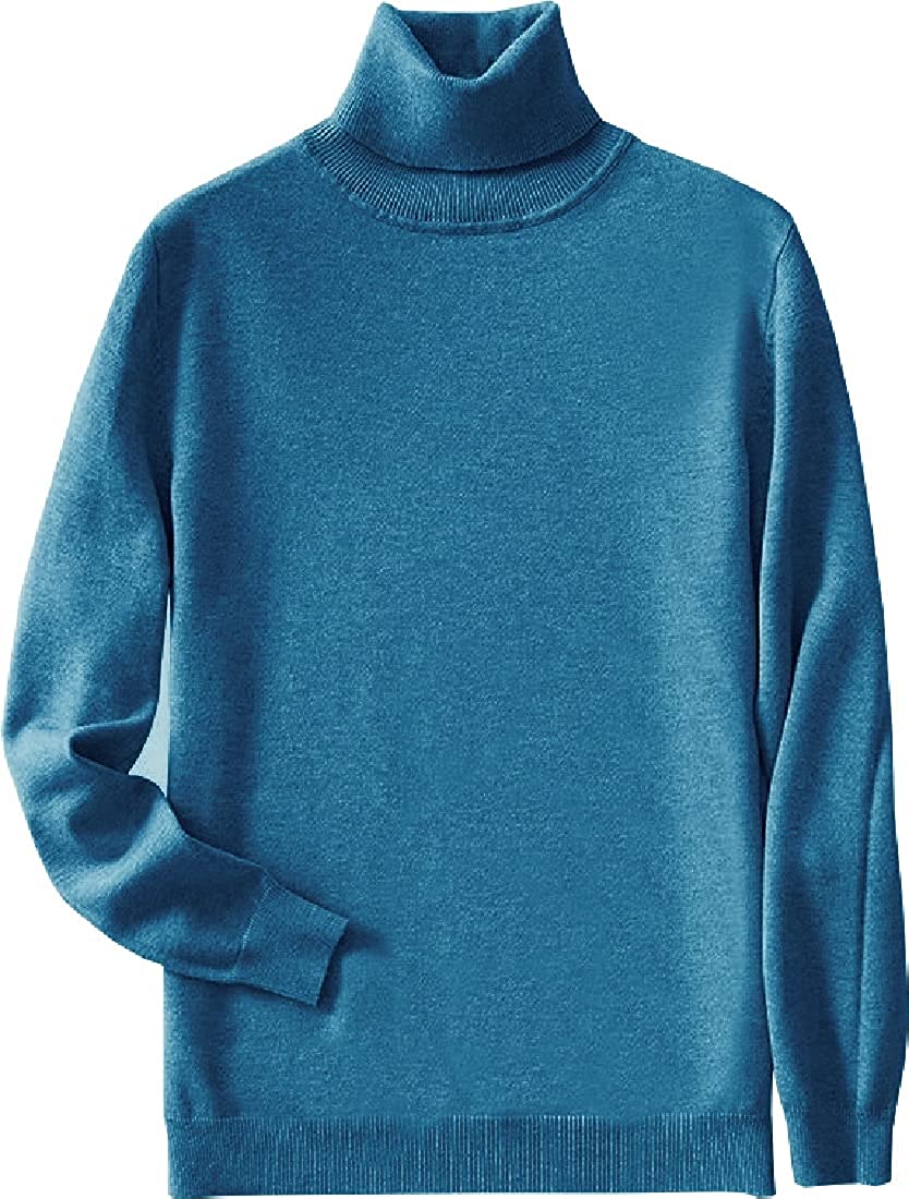 Cromoncent Men's Turtleneck Cashmere Sweater Long Sleeve Pullover ...