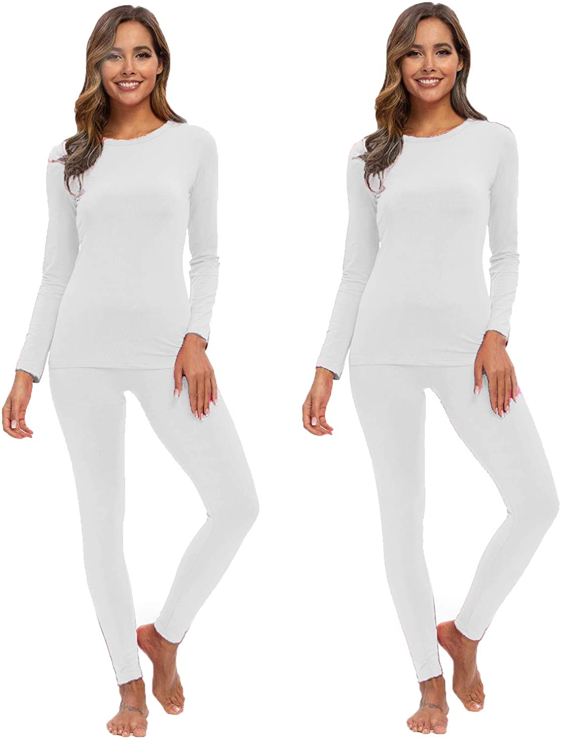 Artfish Ladies Womens Ultra Soft Thermal Underwear Long Johns Set with Fleece Lined 