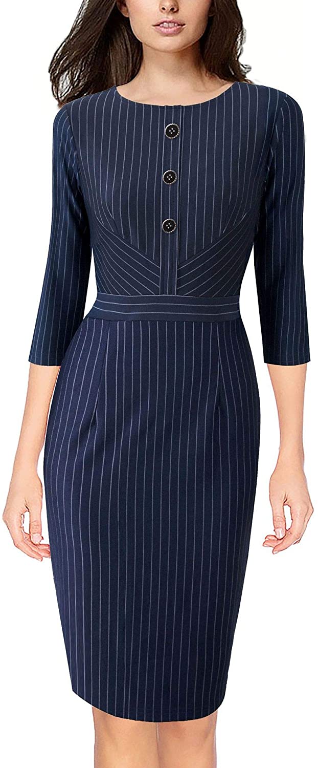 VFSHOW Womens Slim Zipper up Work Business Office Party Bodycon Sheath Dress  | eBay