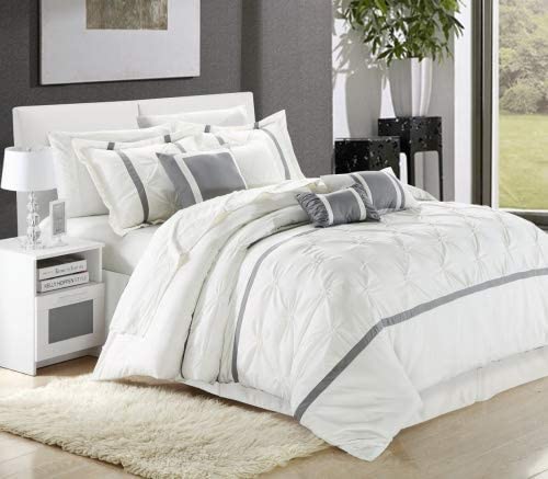 King White Details about   Chic Home 8 Piece Vermont Comforter Set 
